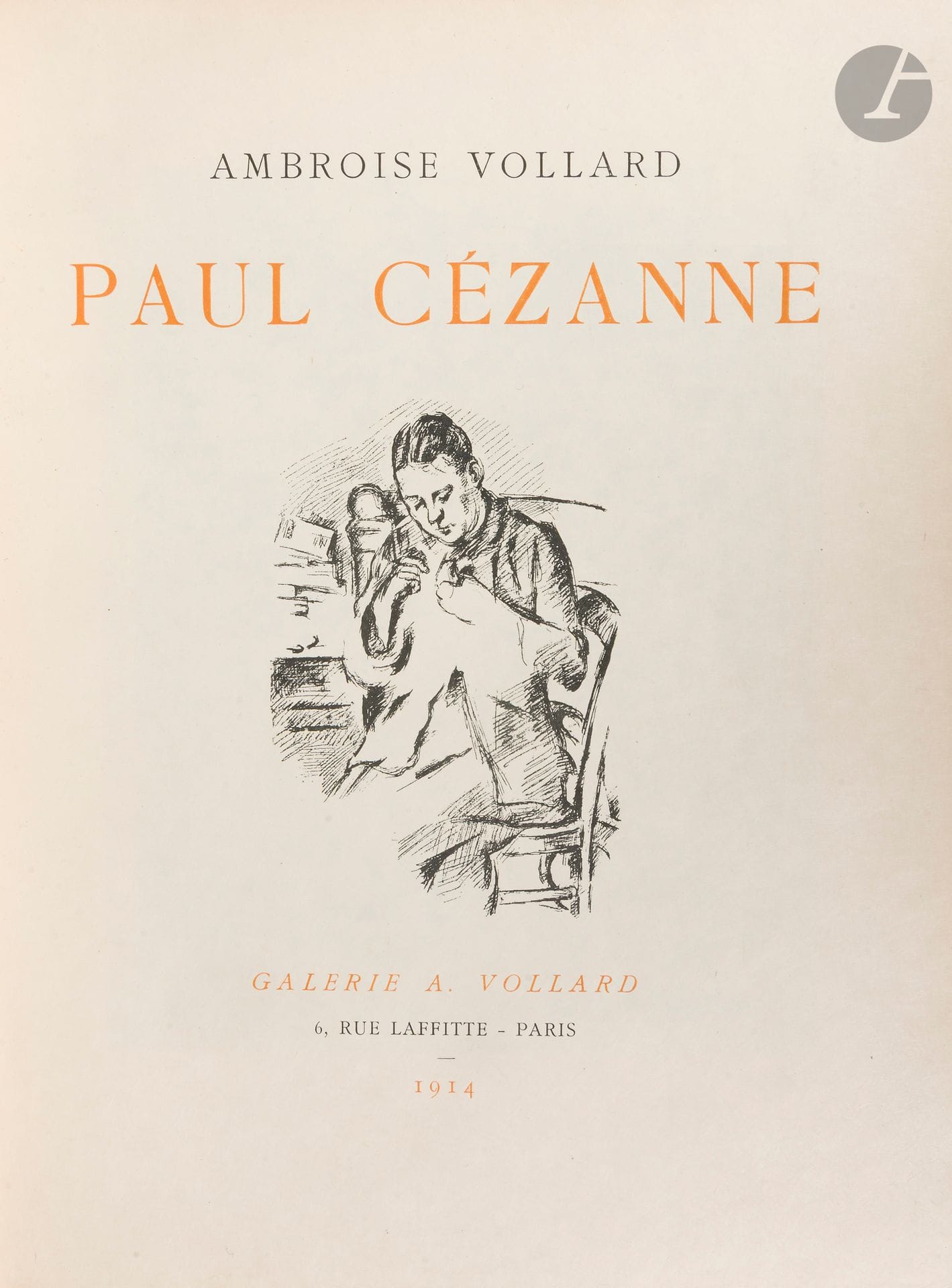 VOLLARD (Ambroise).
Paul Cézanne.
Paris : Galerie A. Vollard, 1914. — In-4, 320 x 250 : frontispice, (2 ff.), 187 pp., (1 f.), 58 planches, couverture illustrée. Demi-veau havane à coins, filets dorés, dos à nerfs orné, tête dorée, non rogné, couverture conservée (reliure de l’époque).

Édition originale tirée à 1000 exemplaires, illustrée de nombreuses reproductions d’œuvres de l’artiste dans le texte et à pleine page et de 59 planches sous serpente légendée, dont une eau-forte originale de Paul CÉZANNE en frontispice, représentant une tête de femme.

Un des 150 premiers exemplaires sur papier japon de la manufacture de Shizuoka (n° 20).

Épidermures et décolorations à la reliure. Parfait état intérieur.
Provenance : étiquette de la librairie suédoise Nordiska Bokhandeln à Stockholm.
Jean-Loup Philippe, comédien, metteur en scène et poète, a grandi dans un environnement littéraire grâce à sa mère, qui tenait un salon accueillant Jules Supervielle, Blaise Cendrars, Jean Paulhan, Charles-Albert Cingria et Henri Michaux. Il débute sa carrière au théâtre de Paris, jouant deux ans avec Ingrid Bergman dans « Thé et sympathie » de Robert Anderson, une réussite qui lui ouvre les portes du succès, notamment avec Micheline Presle.

En 1963, sa trajectoire change lorsqu’il rencontre un groupe de poètes, tels William Burroughs, Brion Gysin, Gherasim Luca, François Dufrêne, Robert Filliou, Bernard Heidsieck, qui cherchent à dépasser la simple écriture pour s’exprimer autrement. Il abandonne alors le théâtre pour participer à la création d’un Domaine Poétique, où il met en scène chaque poète et leur univers avec des moyens innovants comme l’enregistrement sonore, la vidéo et la scénographie, contribuant ainsi à l’émergence de la poésie sonore et des performances poétiques.
Par la suite, il recherche une nouvelle forme d’écriture basée sur la sensation, créant des livres d’artistes en collaboration avec des artistes plasticiens, afin de faire naître un langage sensible, où texte, image et matière fusionnent. Ces œuvres deviennent des voyages intérieurs, invitant à la méditation et au rêve. Certains livres, comme « L’Homme qui a perdu sa tête » ou « Le Chapeau vert de Juanito », s’inspirent de ses amitiés avec Antonio Segui, mêlant l’univers argentin, ses paysages et personnages à ses propres fantasmes.

Son amour pour le monde minéral se manifeste dans des œuvres comme « Le Peuple des pierres » et « Le Vaisseau de pierre », où il explore la vie secrète de ces éléments silencieux, qu’il considère comme porteurs de secrets du temps. En 1991, il adapte « L’Écriture des pierres » de Roger Caillois en pièce scénique, mêlant sculpture lumineuse et performance, prolongement de cette fascination.

En 2012, il collabore avec Isabel Echarri pour un livre intitulé « Blanc », une méditation sur la pureté et le secret contenu dans le blanc, symbole du sommeil et du silence. Son intérêt pour la matière se poursuit avec des projets où le texte devient une base pour l’art plastique, comme « Traces » avec Laurence Imbert ou « Krakana » avec Horst Haack, qui mêle écriture, peinture, photographie et arts numériques pour explorer le langage des insectes, un univers qu’il explore depuis l’enfance, fasciné par leur organisation sociale et leur symbolisme.

Il a aussi créé des livres en dialogue avec des artistes comme Jean-Paul Riopelle, Henri Chopin, ou encore Gianni Bertini, offrant une diversité d’univers, du musical au poétique, du microcosme à l’infini. Au total, près de cinquante ouvrages illustrés ou portés par des créations artistiques enrichissent son œuvre, chaque livre étant un objet unique, alliant papier, typographie, mise en page, et parfois emboîtage, transformant la lecture en une expérience sensorielle et artistique.