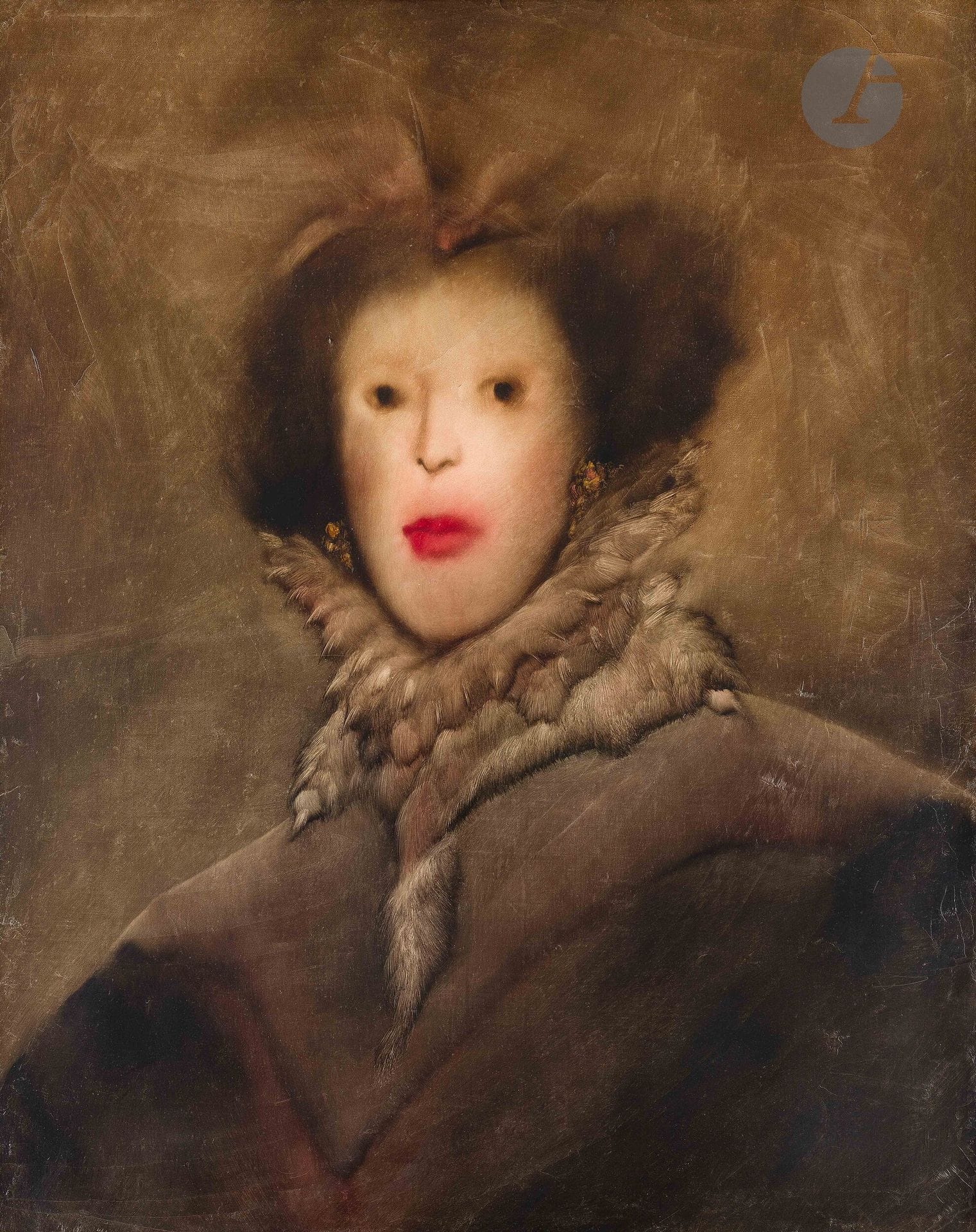 Lisa Santos SILVA (née en 1949)
Portrait de dame, 1984
Huile sur toile.
Signée et datée au dos sur le châssis.
(Manque, craquelures).
101 x 81 cm