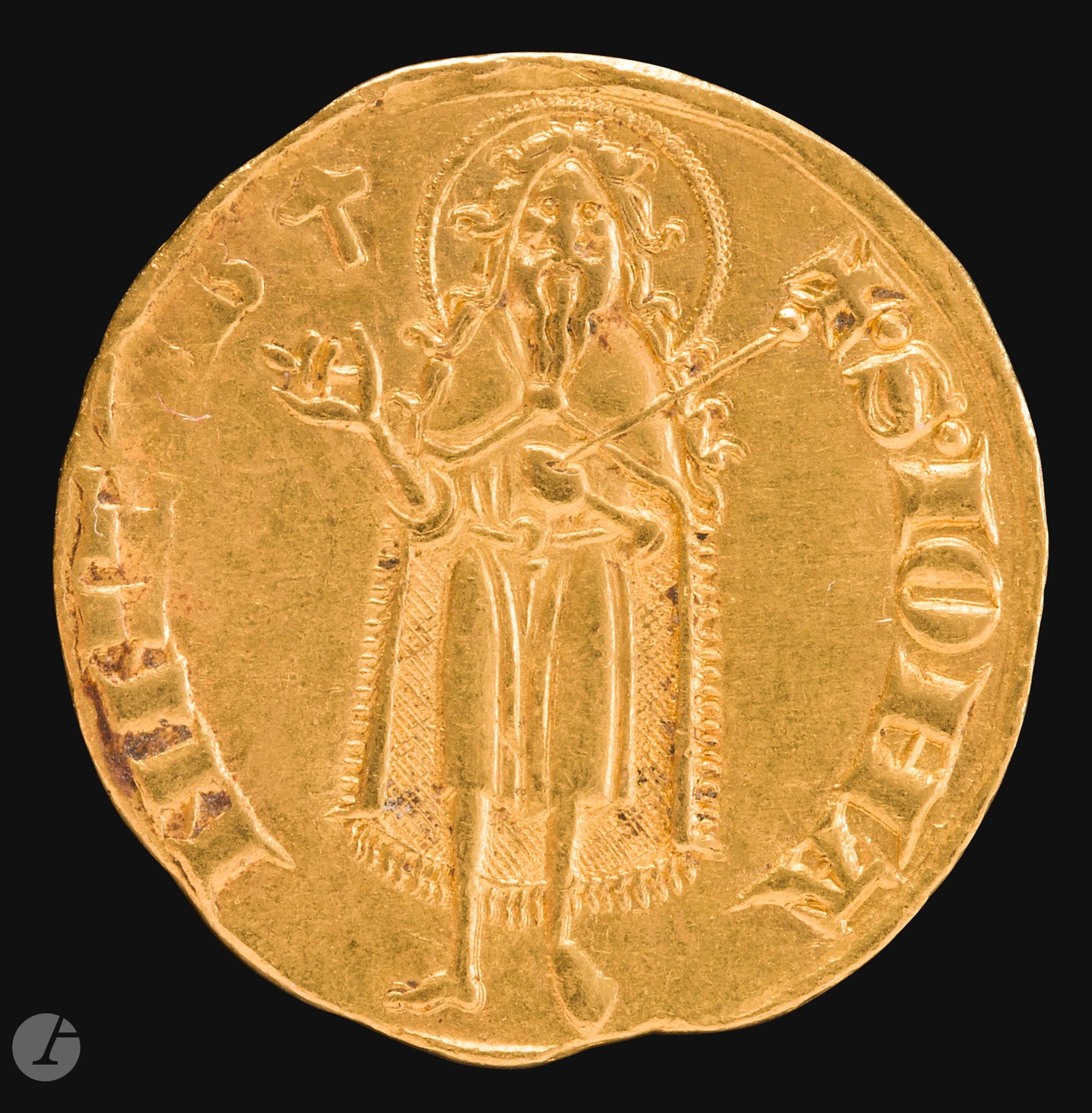 ITALIE (1252-1421). Florin d'Or. Florence. 3,51 g.
A/ Fleur de lys stylisée. Saint Jean-Baptiste debout de face, tenant une croix. Bernocchi.500
TTB