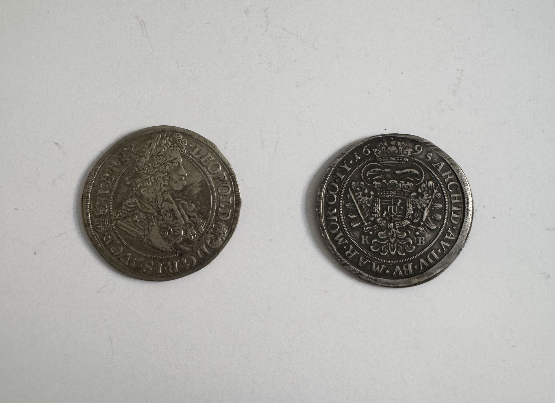 HUNGARY. LOT of 2 Half Thaler. Silver. 
Minted in Kremnitz in 1695. 
Herinek.845 
TB to TTB