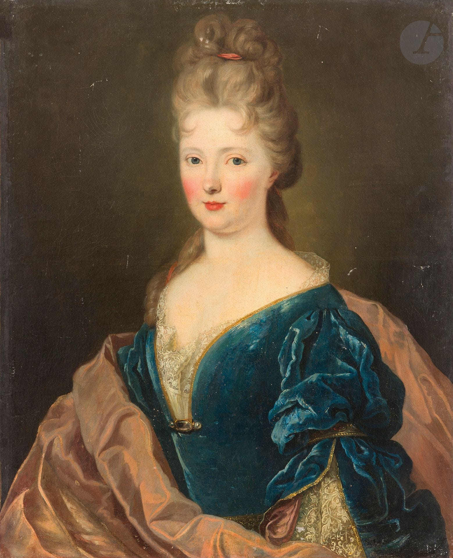 École Française vers 1700
Portrait de femme aux accroches cœur
Toile
Sans cadre
75 x 60,5 cm
Restaurations ancienne