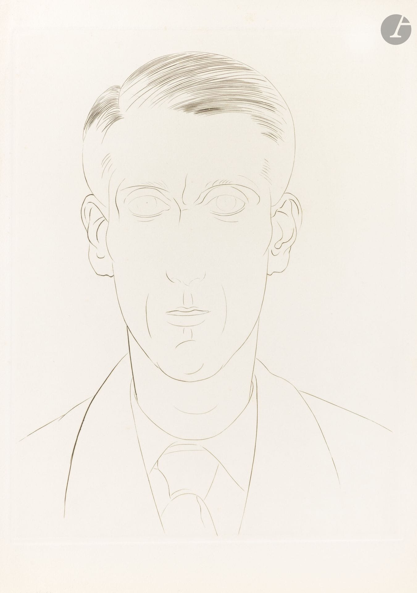 Louis Marcoussis (1883-1941)
Georges-Henri Rivière. 1936. Burin. 287x380mm. Milet 176. Belle épreuve sur vélin ivoire, du 1er état (sur 4), avant la signature et la date gravées, annotée «1er état 1/1» et signée des initiales au crayon. Oxydation du feuillet. Toutes marges. Timbre de l’atelier au verso. 

Provenance:
Atelier de l’artiste.