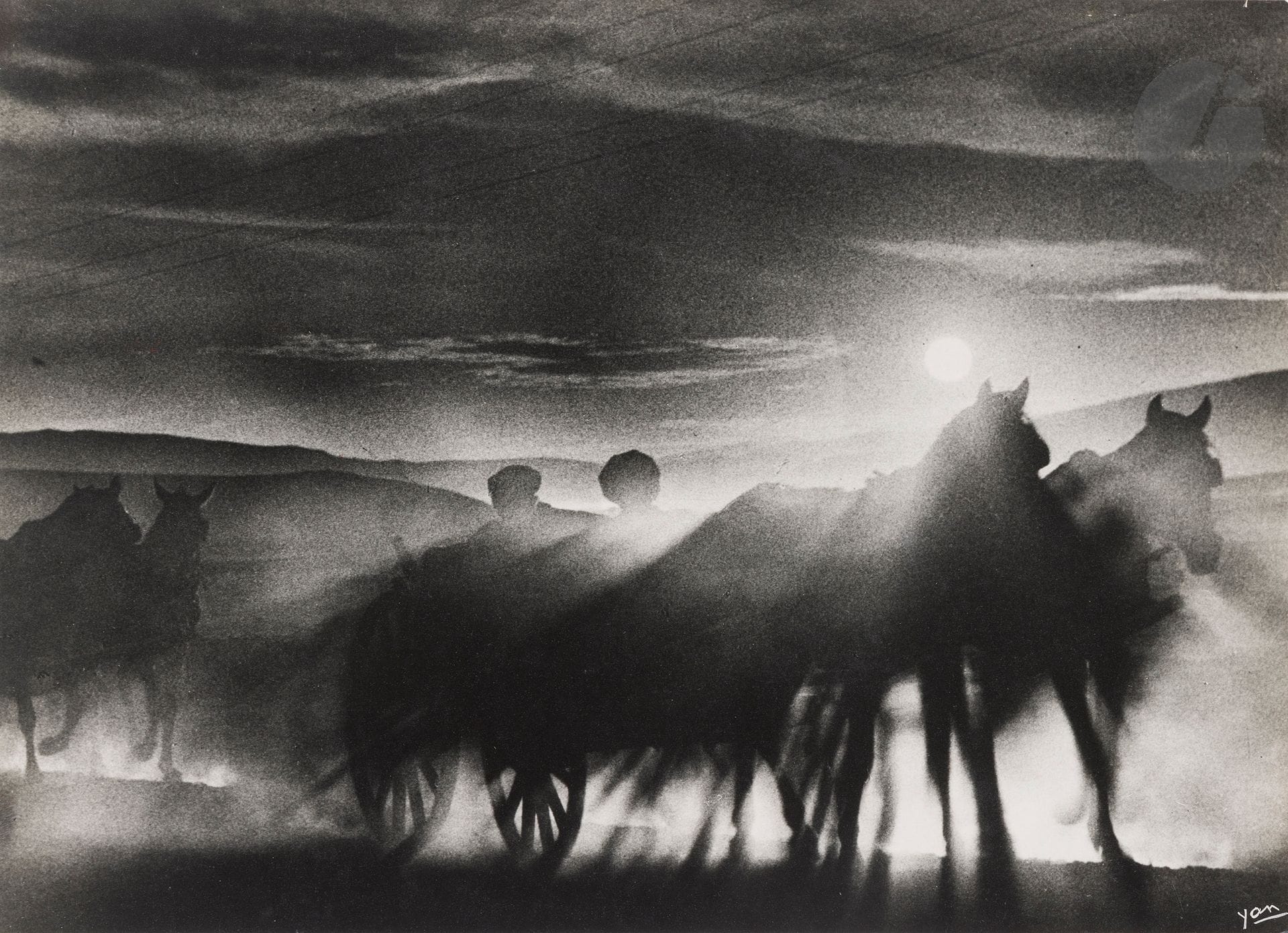 Jean Dieuzaide (1921-2003)
The Ride. Turkey, 1955.
Vintage silver print, mounted on card, signed "Yan" in white lower right. Stamp "Reportage photographique Yan", customs and competition stamps, title, date and annotations on verso of mount. 
28.8 x 38.8 cm

With this photograph, Jean Dieuzaide became the first winner of the Prix Niépce in 1955.