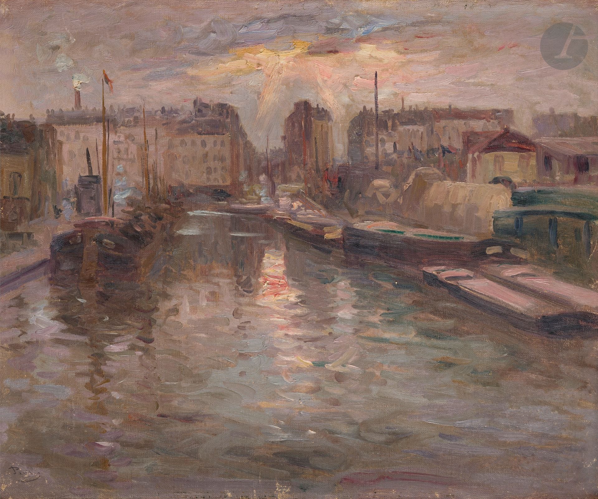 Elie-Anatole PAVIL (1873-1944)
Port in Normandy
Oil on canvas.
Signed "Pavill" lower left.
38 x 46 cm