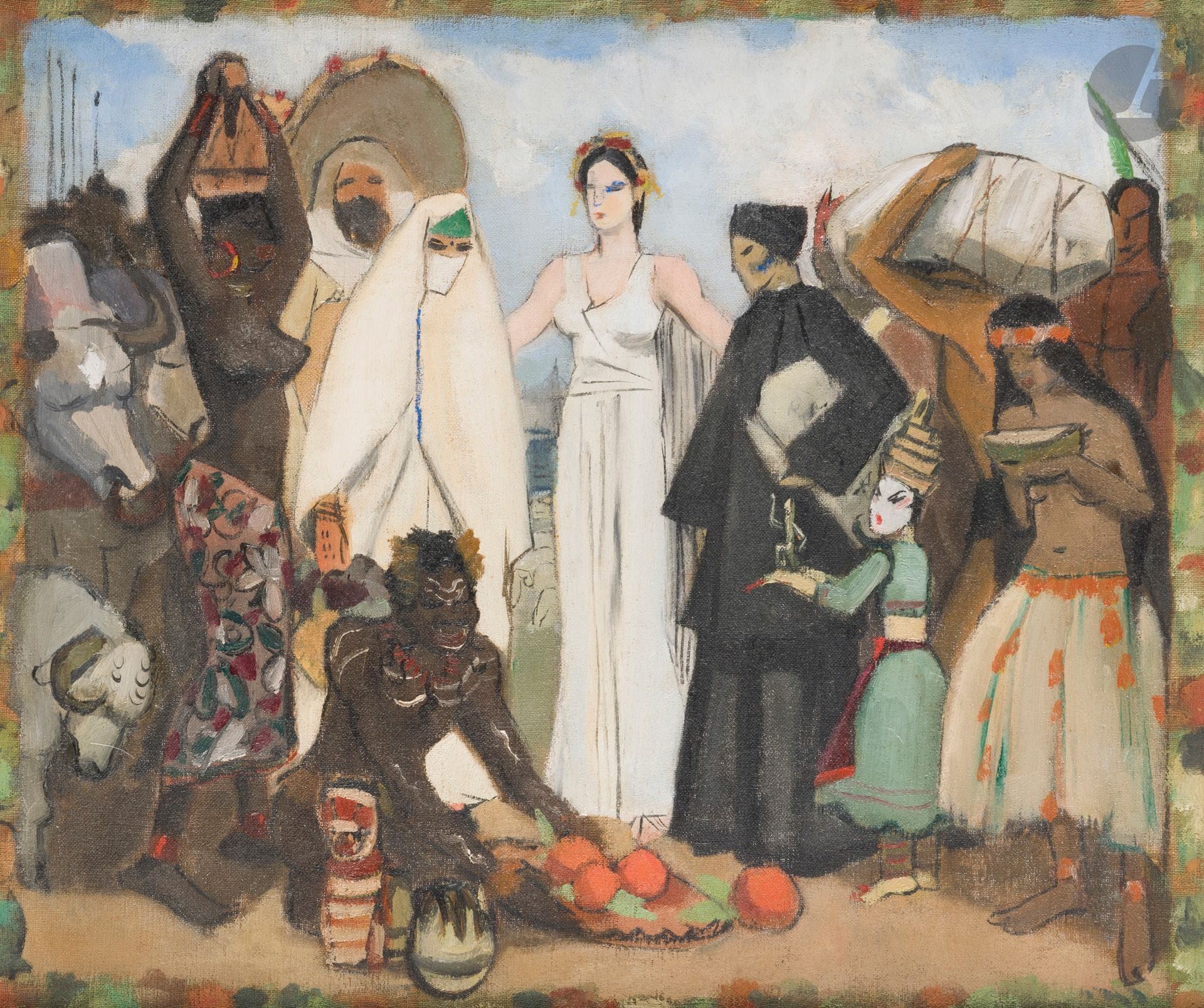 ÉCOLE MODERNE
Allégorie des Colonies
2 huiles sur toile.
Non signées.
46 x 55 cm chacune