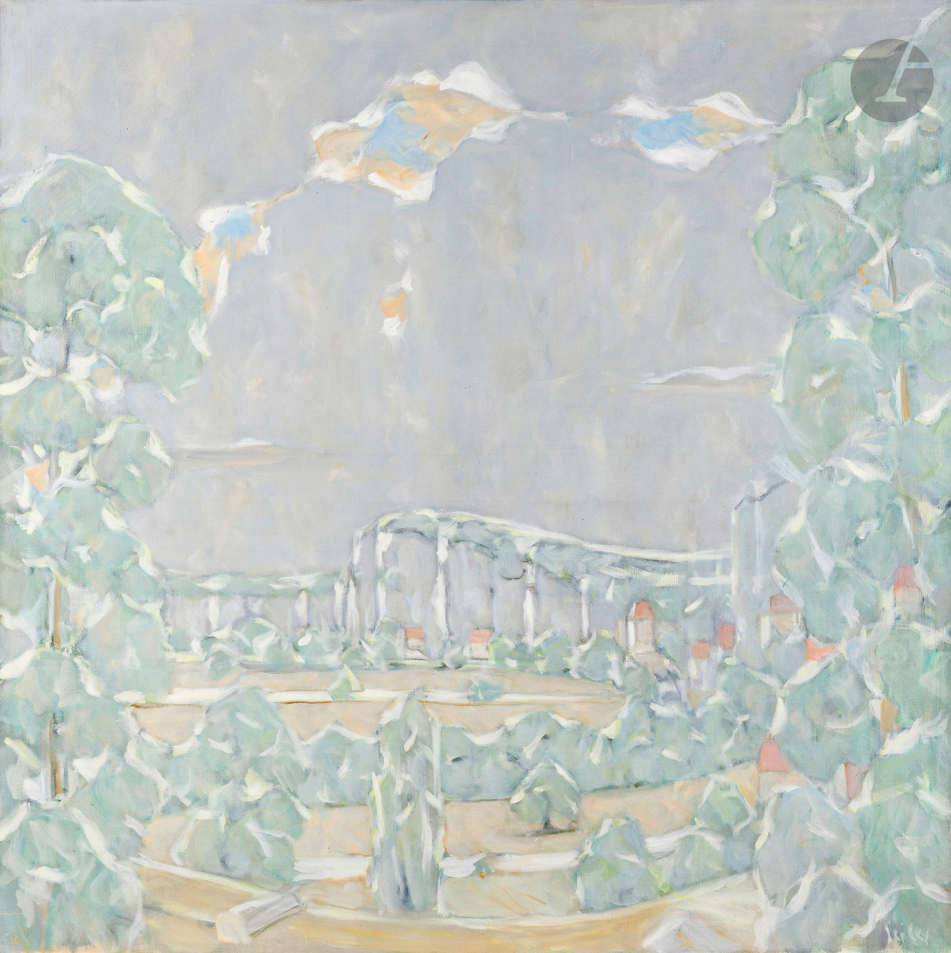 Hans SEILER (1907-1986)
Rochers dans la vallée
Huile sur toile.
Signée en bas à droite.
80 x 80 cm

Provenance : 
Galerie Bellechasse, Paris (étiquette de transport au dos).