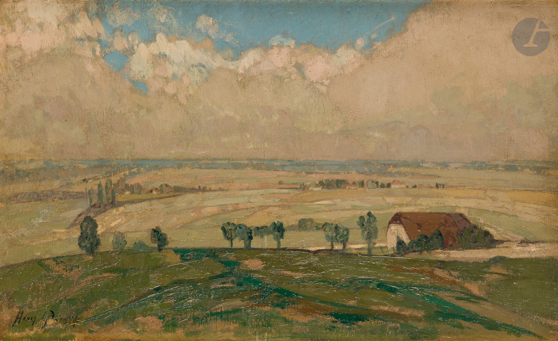 Henri GROSJEAN (1864-1948)
Jura landscape
Oil on canvas.
Signed lower left.
41 x 65 cm
