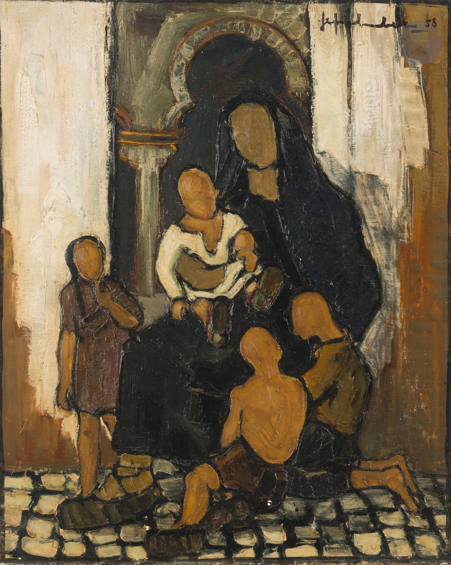 Jef FRIBOULET (1919-2003)
Poverty in Spain, 1958
Oil on canvas.
Signed and dated upper right.
80 x 65 cm

Provenance : 
Collection of Dr. Turpin.