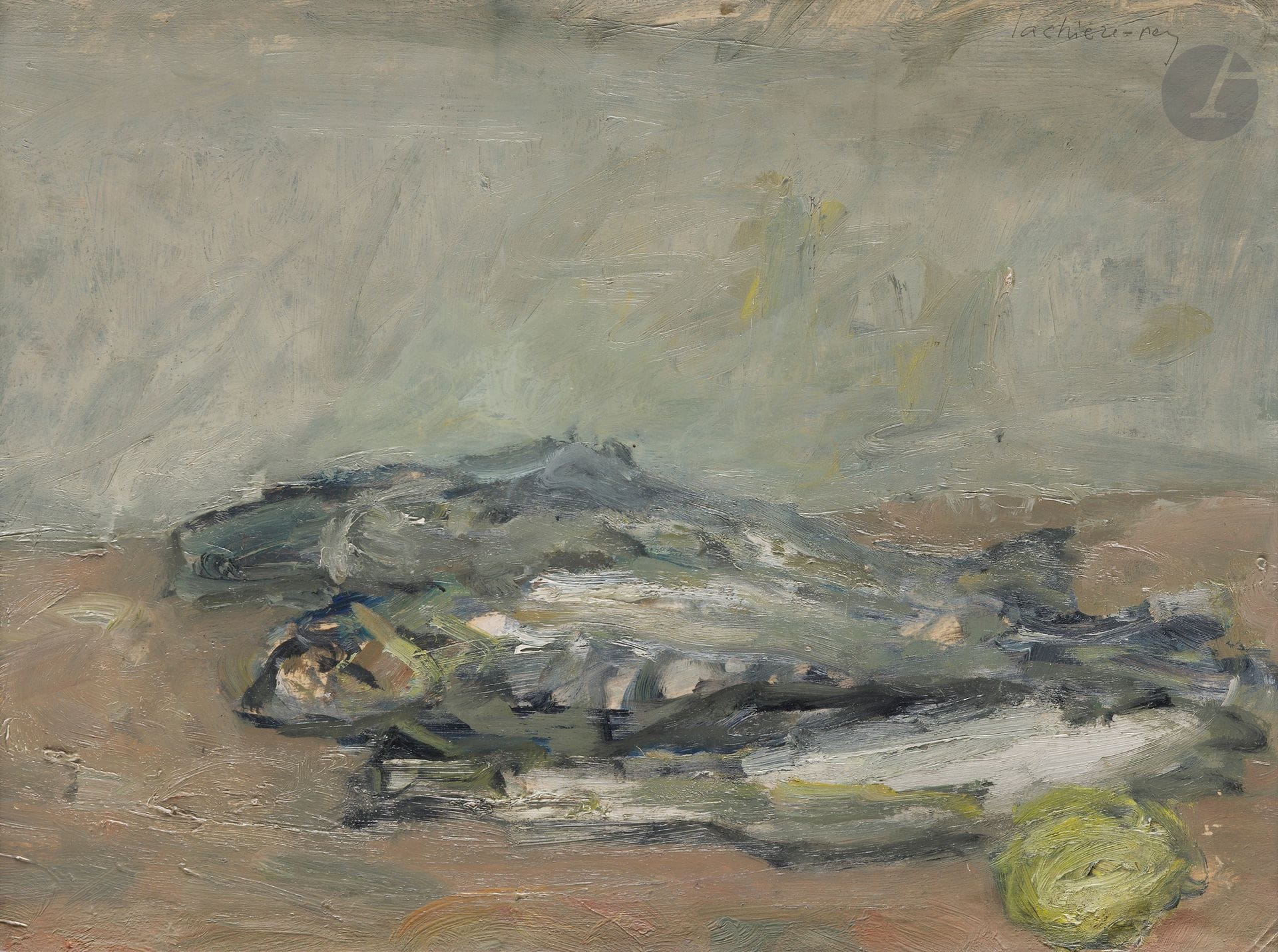 Henri LACHIEZE-REY (1927-1974)
Mackerel
Oil on canvas.
Signed upper right.
(Minor restoration).
29 x 39 cm