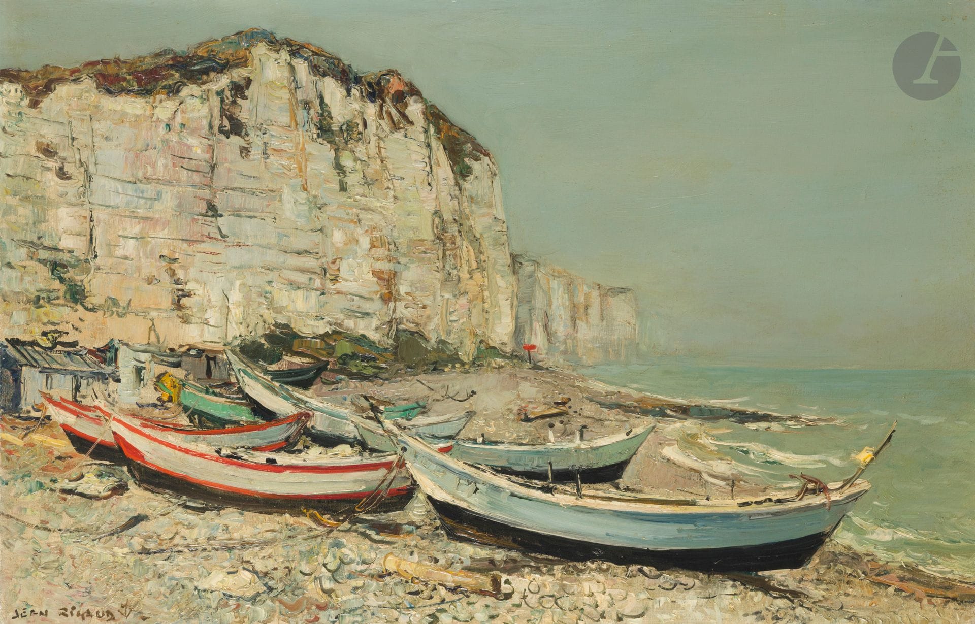 Jean RIGAUD (1912-1999)
Veules-les-Roses, 1965
Oil on canvas.
Signed lower left. 
Signed, dated and titled on back.
60 x 92 cm

Provenance : 
Collection of Dr. Turpin.