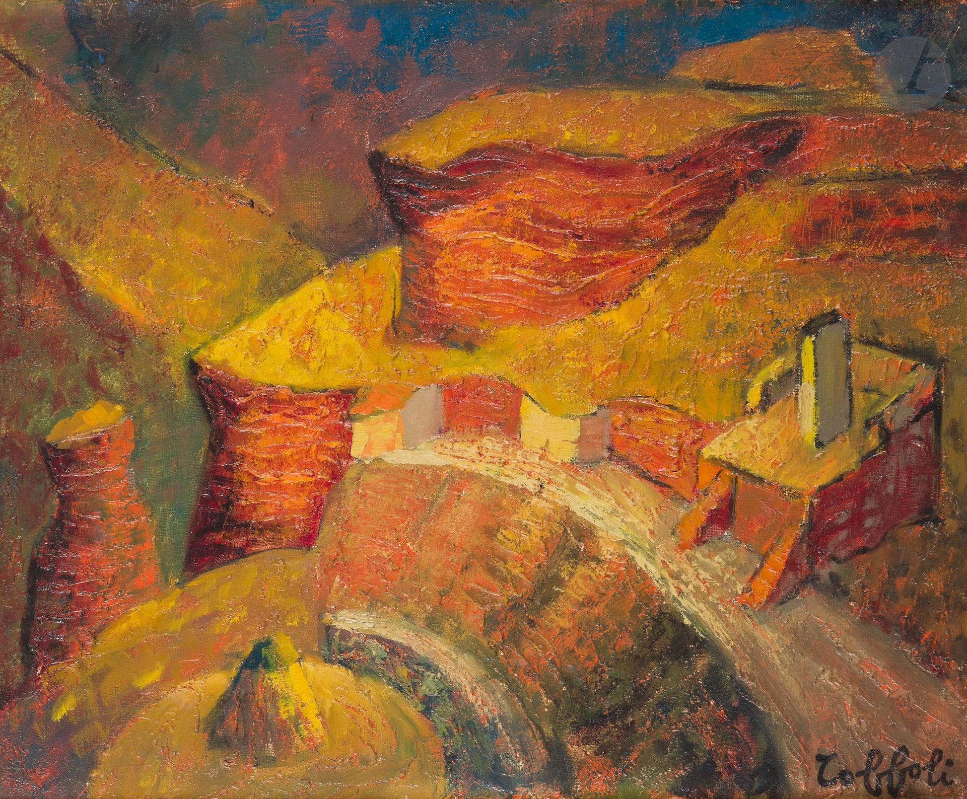 Louis TOFFOLI (1907-1999)
Avila, Terre d'Aragon
Huile sur toile.
Signée en bas à droite.
38 x 46 cm

Provenance : 
Collection du docteur Turpin.

Nous remercions Monsieur Michel Lucas d'avoir confirmé l'authenticité de cette œuvre.