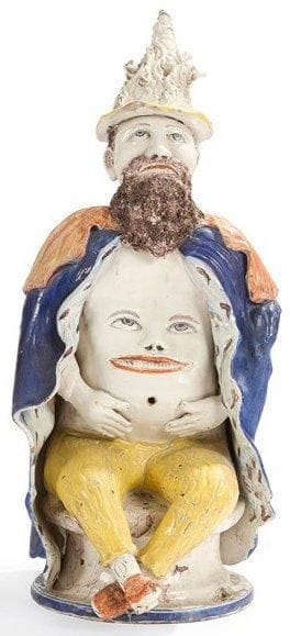 Nord Grande figure d'homme assis Fin du XIXe siècle. Hauteur: 53 cm Quelques accidents.
