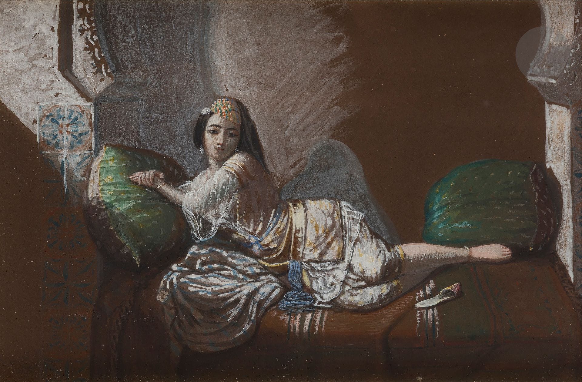 Emmanuel Joseph LAURET (1809-1882)
Femmes orientales
5 gouaches sur papier
Certaines signées, situées Alger et / ou datées (1854).
Environ 23 x 15 cm (chaque)