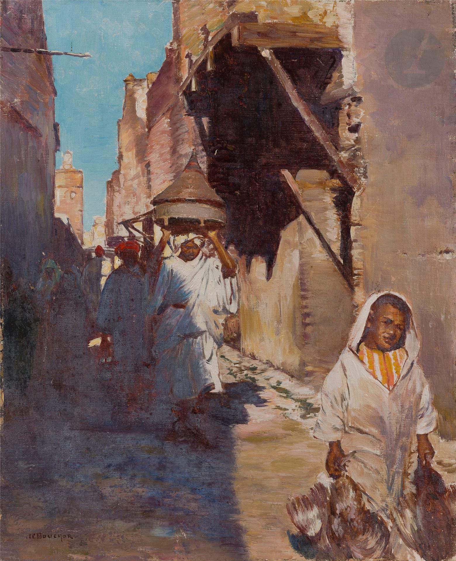 Joseph-Félix BOUCHOR (1853-1937)
Marché oriental
Huile sur toile.
Signée en bas à gauche. 
41 x 33 cm