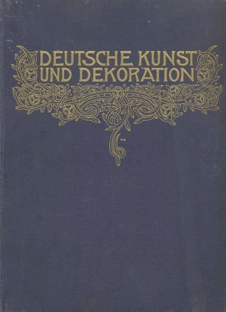 [DEUTSCHE KUNST UND DEKORATION (band XXXI)] Octobre 1912 à mars 1913: 6 numéros reliés.Éditions Alexander Koch, Darmstadt.Reliure d?éditeur (mors coupés, plusieurs pages désolidarisées de la reliure).Lot vendu dans l?état