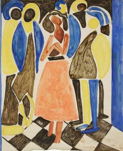 Michel CHAPUIS (1925-2004)
Femme à la robe rouge. Huile sur papier. Signée en bas à droite. (Déchirures). H:95.50 x L: 78 cm