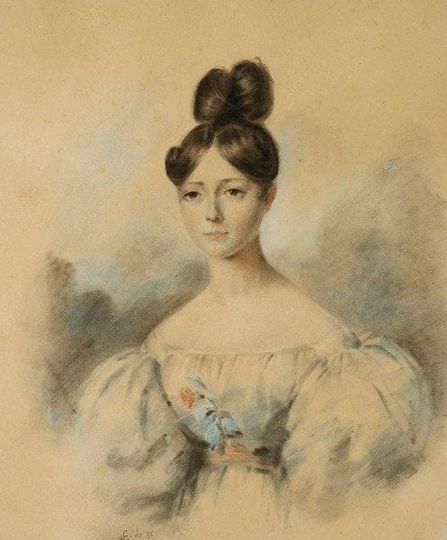 École du XIXe siècle
Portrait de femme. Pastel, porte des initiales et une date 35 en bas à droite. 27 x 23,5 cm