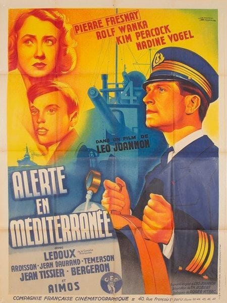 Alerte en Méditerranée. Pierre Fresnay dans un film de Léo Joannon. 2 affiches par R. Marcou et Jacques Bonneau. 1938. Non entoilées. B.E. (Plis). 160 x 120 cm chaque