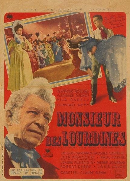 Monsieur des Lourdines. Raymond Rouleau, Germaine Dermoz, Mila Parély, Constant Rémy dans un film de Pierre de Hérain. Affiche. 1943. Entoilée. B.E. (Traces de plis et petites déchirures). 54,5 x 39 cm