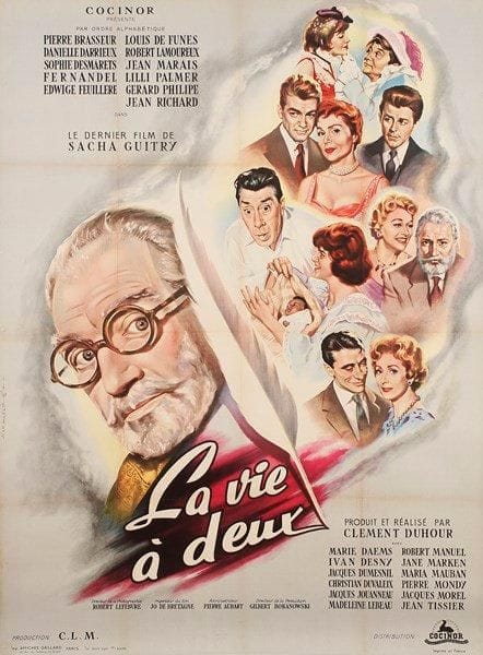 La Vie à deux de Sacha Guitry. Par Jean Mascii (1926-2003). 1958. Entoilée. B.E. (Traces de plis). 160 x 120 cm
