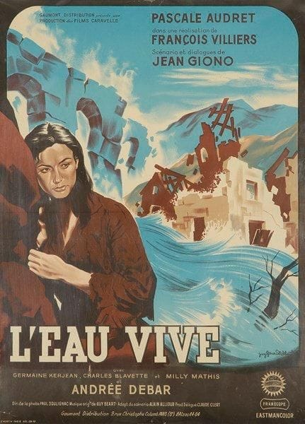 L'Eau vive. Pascale Audret dans un film de Jean Giono. Par Guy-Gérard Noël (1912-1994). Encadrée. B.E. (Traces de plis). 76 x 56 cm