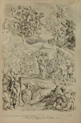 LA FAGE (Raymond)
Recueil des meilleurs desseins de Raimond la Fage Gravé par cinq des plus habiles Graveurs. Et mis en lumiere par les soins de Vander-Bruggen. Amsterdam: Gérard Valck, vers 1689. - In-folio, demi-percaline verte à coins (reliure du XIXe siècle). Très rare recueil entièrement gravé, publié par Jean Vander Bruggen, dédié à M. Bertin, trésorier général de la Chancellerie de France. Exemplaire composé d'un titre, d'un portrait de Vander Bruggen gravé par lui-même en manière noire d'après un dessin de Largillier, d'une page de dédicace, de 3 pages de Discours gravées par Berey, et de 19 planches dont 5 sur double page, proposant 31 estampes gravées par Simonneau, François Erlinger, Audran et Vermeulen, d'après les dessins de Raymon Lafage (1656-1684). Ce dernier était peintre, dessinateur de sujets mythologiques et religieux, et de scènes de genre. Mort prématurément à 28 ans, ses dessins eurent à l'époque un succès considérable à Paris, si bien que les grands collectionneurs, comme Crozat, Bourdaloue ou Mariette, se les disputaient. Le nombre de planches dans ce recueil diffère selon les exemplaires, il semblerait qu'il faudrait au total 55 estampes. Il manque à celui-ci le frontispice gravé par Edelinck d'après Coypel et au moins 24 estampes réparties sur 12 planches. Reliure modeste du XIXe siècle, quelques usures aux coins et aux coiffes. Titre légèrement poussiéreux, quelques déchirures et restaurations à plusieurs planches, certaines touchant la gravure