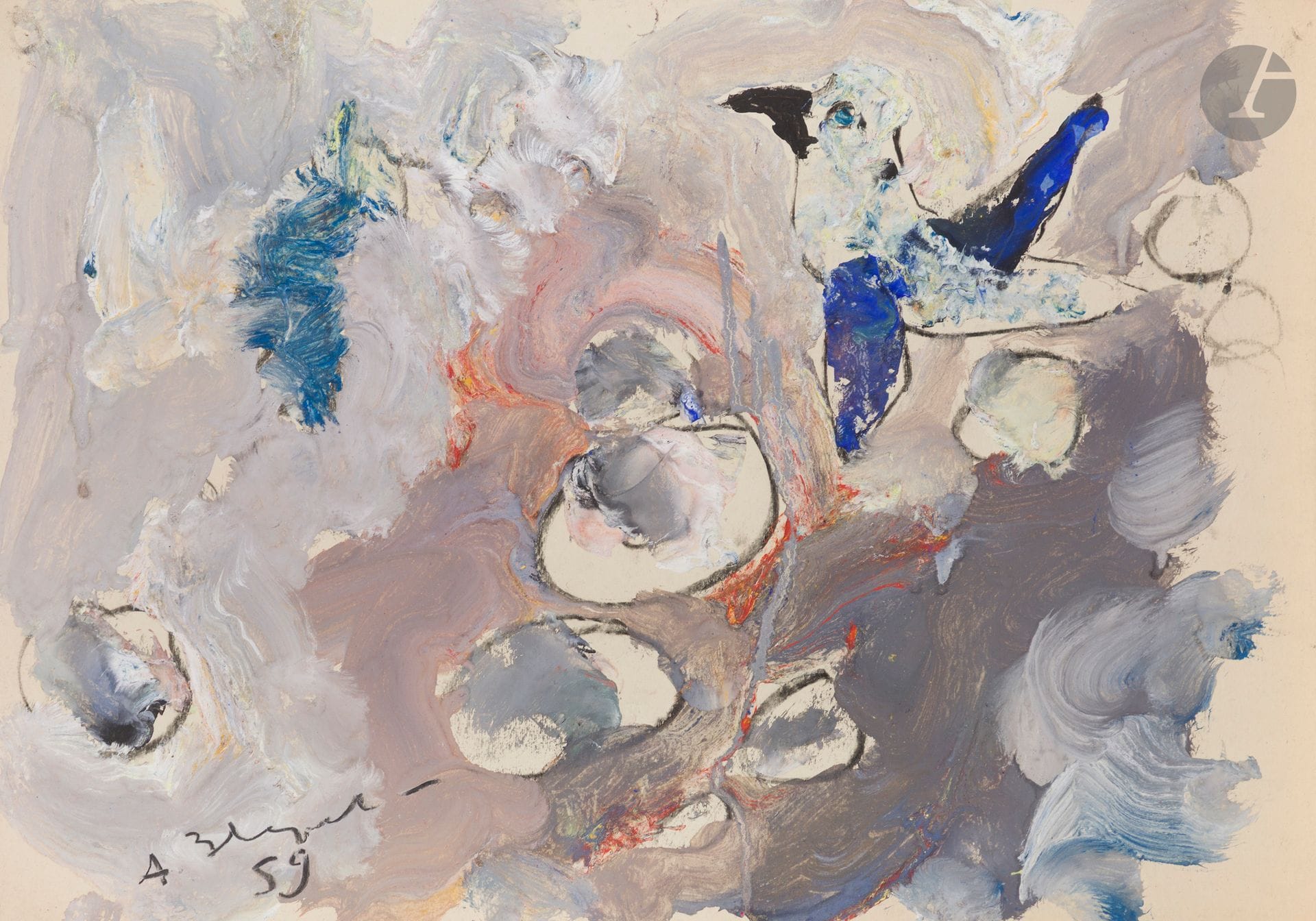 Anatoly Timofeevitch ZVEREV (1931-1986)
Oiseau en vol. 1959
Gouache.
Signée et datée en bas à gauche
40,5 x 58 cm