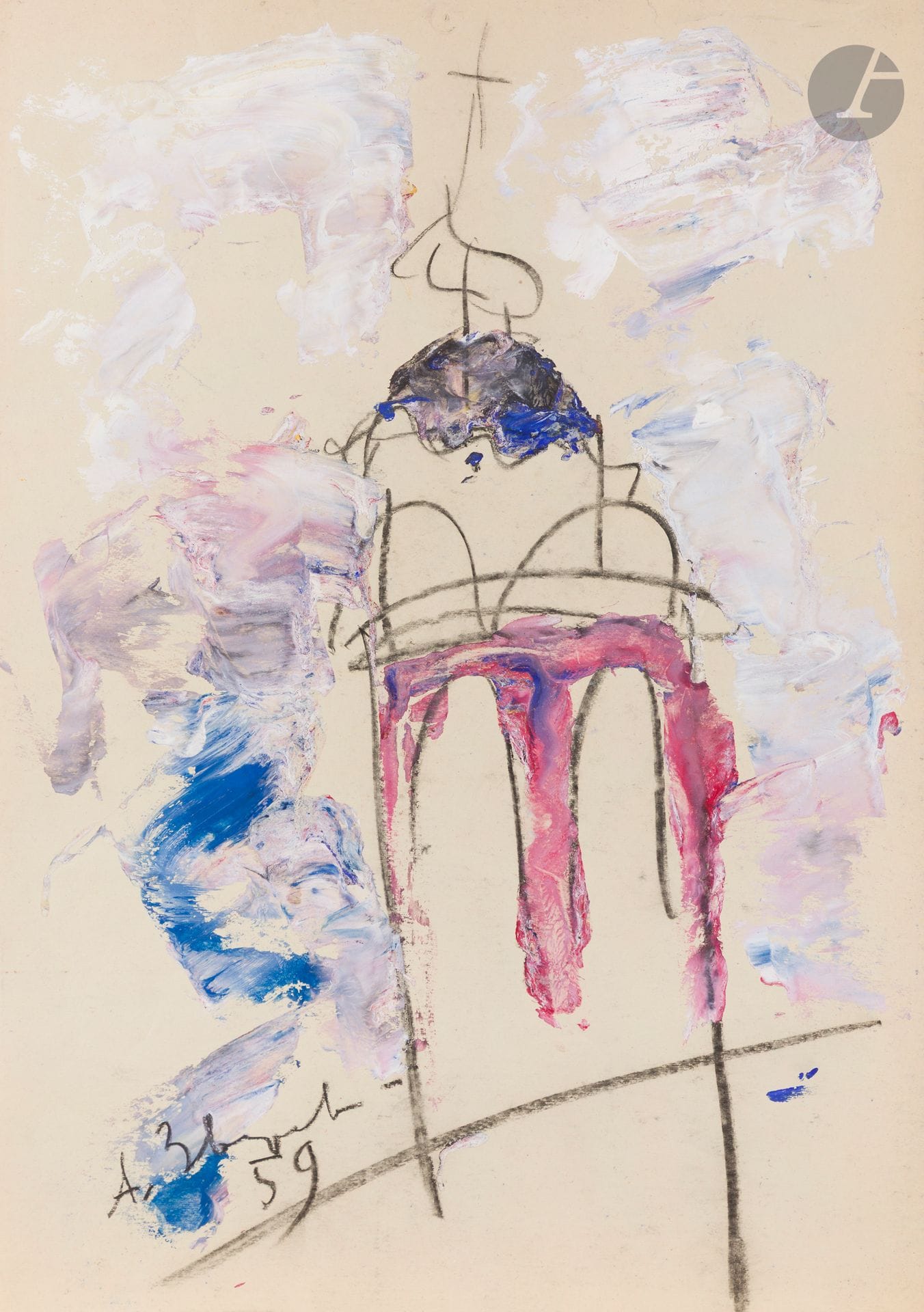 Anatoly Timofeevitch ZVEREV (1931-1986)
Église. 1959
Gouache.
Signée et datée en bas à gauche.
57,7 x 41,2 cm