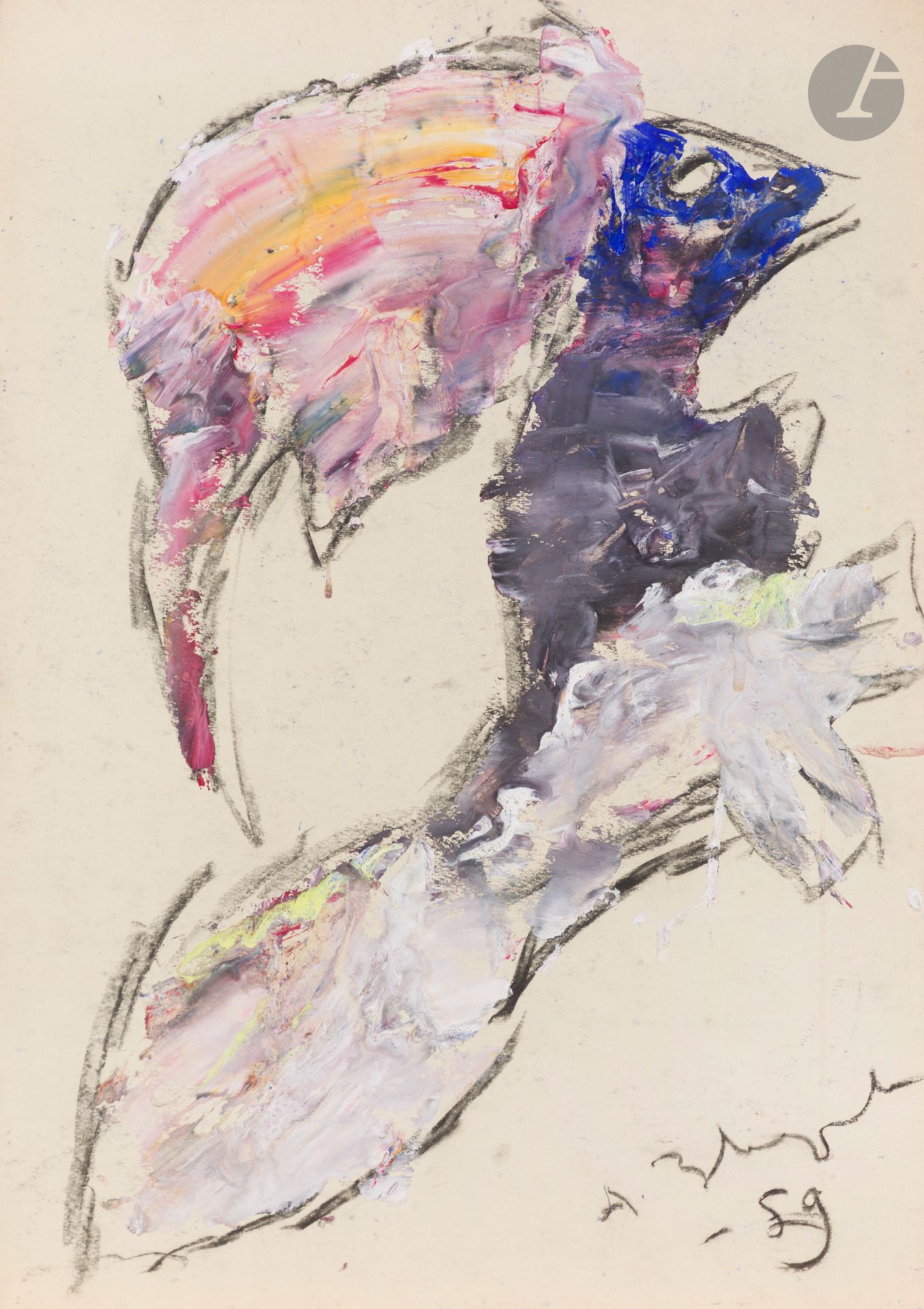 Anatoly Timofeevitch ZVEREV (1931-1986)
Portrait sans visage. 1959
Gouache.
Signée et datée en bas à droite.
58 x 41,5 cm