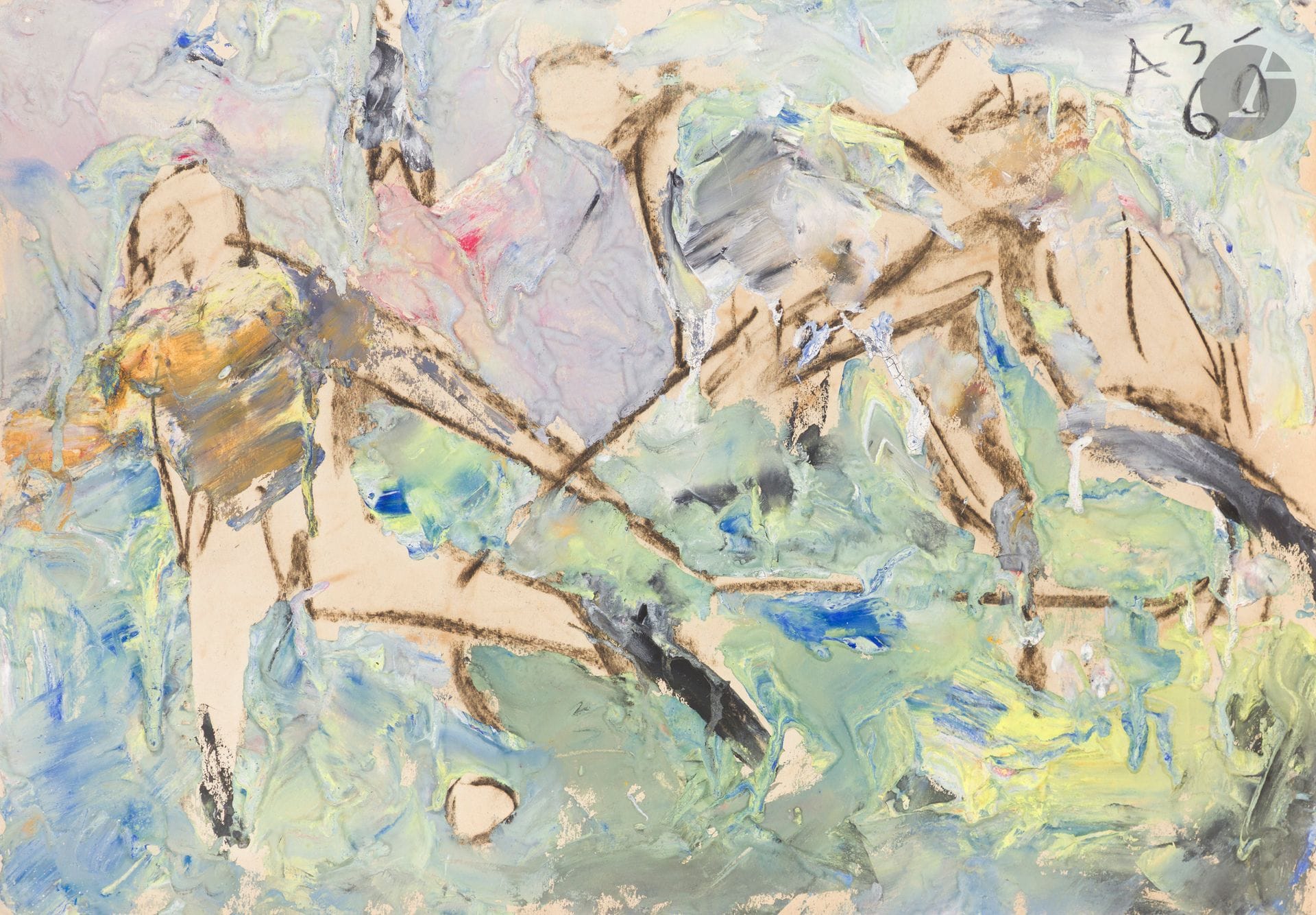 Anatoly Timofeevitch ZVEREV (1931-1986)
Fencers. 1960
Gouache.
Monogrammed and dated upper right.
41.9 x 60.2 cm