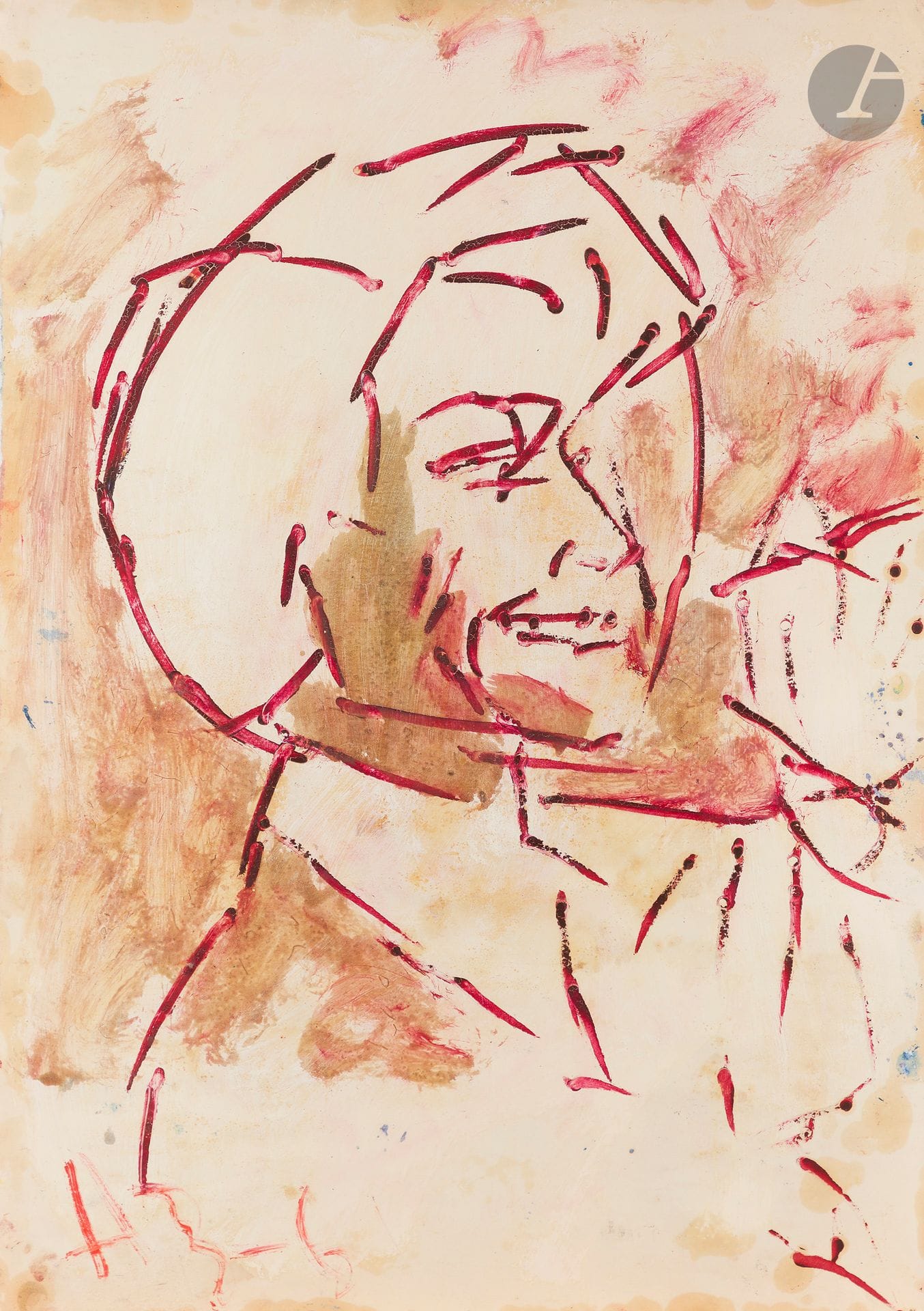 Anatoly Timofeevitch ZVEREV (1931-1986)
Portrait au trait rouge. 1961
Gouache.
Monogrammée et datée en bas à gauche.
60 x 41,7 cm