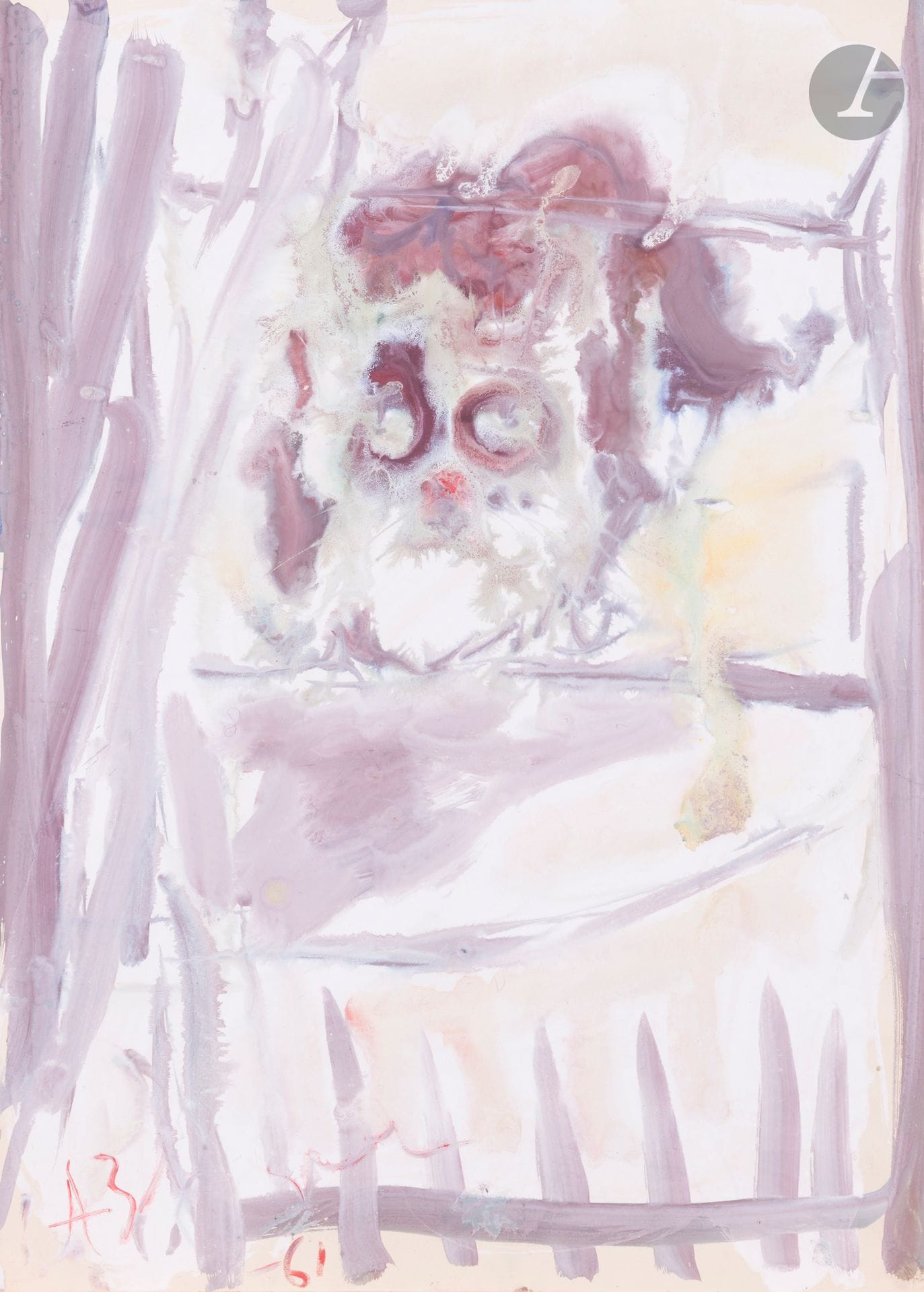 Anatoly Timofeevitch ZVEREV (1931-1986)
Старик (Vieillard). 1961
Gouache.
Monogrammée et datée en bas à gauche. Titrée et numérotée 40 au dos.
59,4 x 42,7 cm