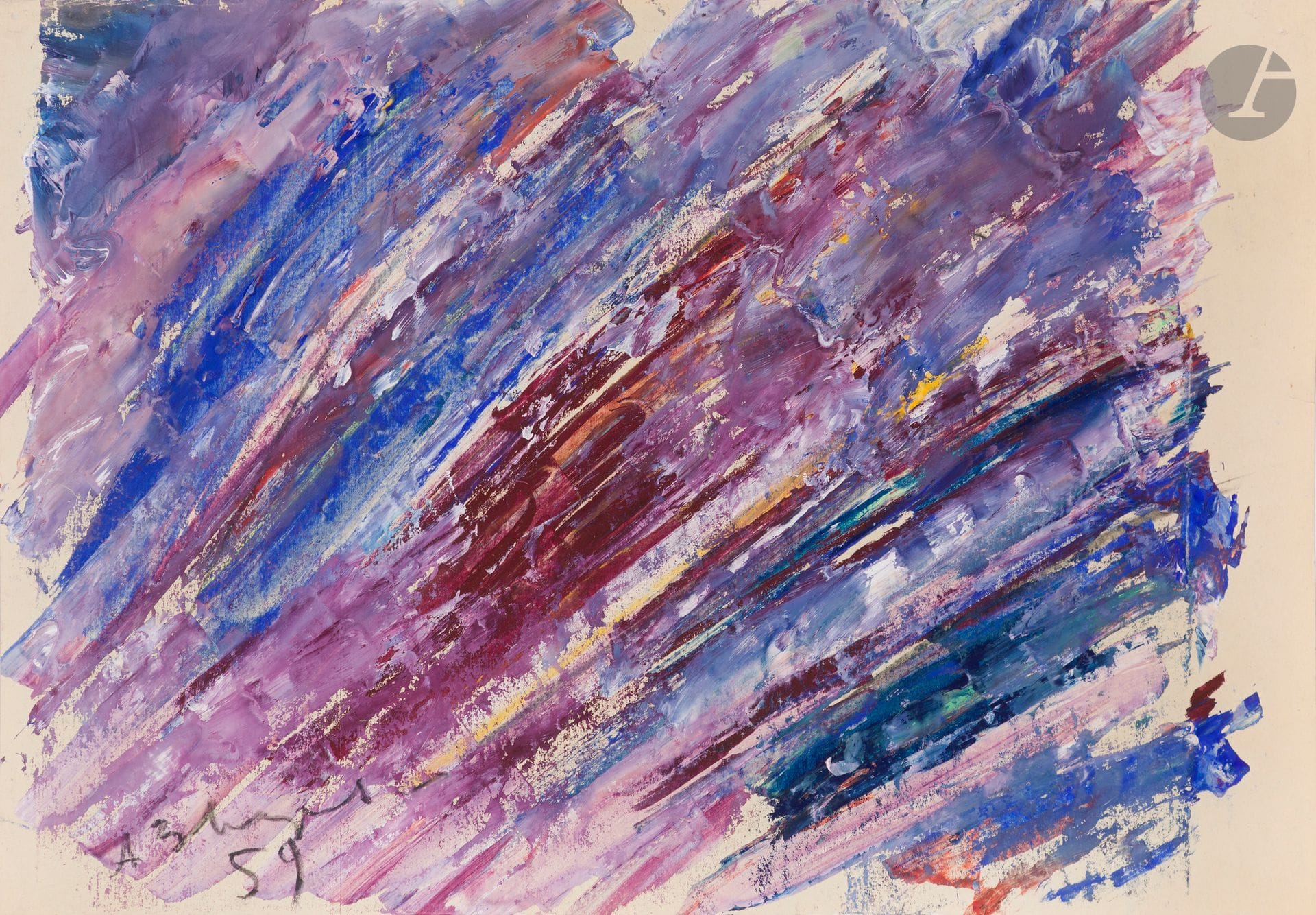 Anatoly Timofeevitch ZVEREV (1931-1986)
Barres de couleur. 1959
Gouache.
Signée et datée en bas à gauche.
40,5 x 58 cm