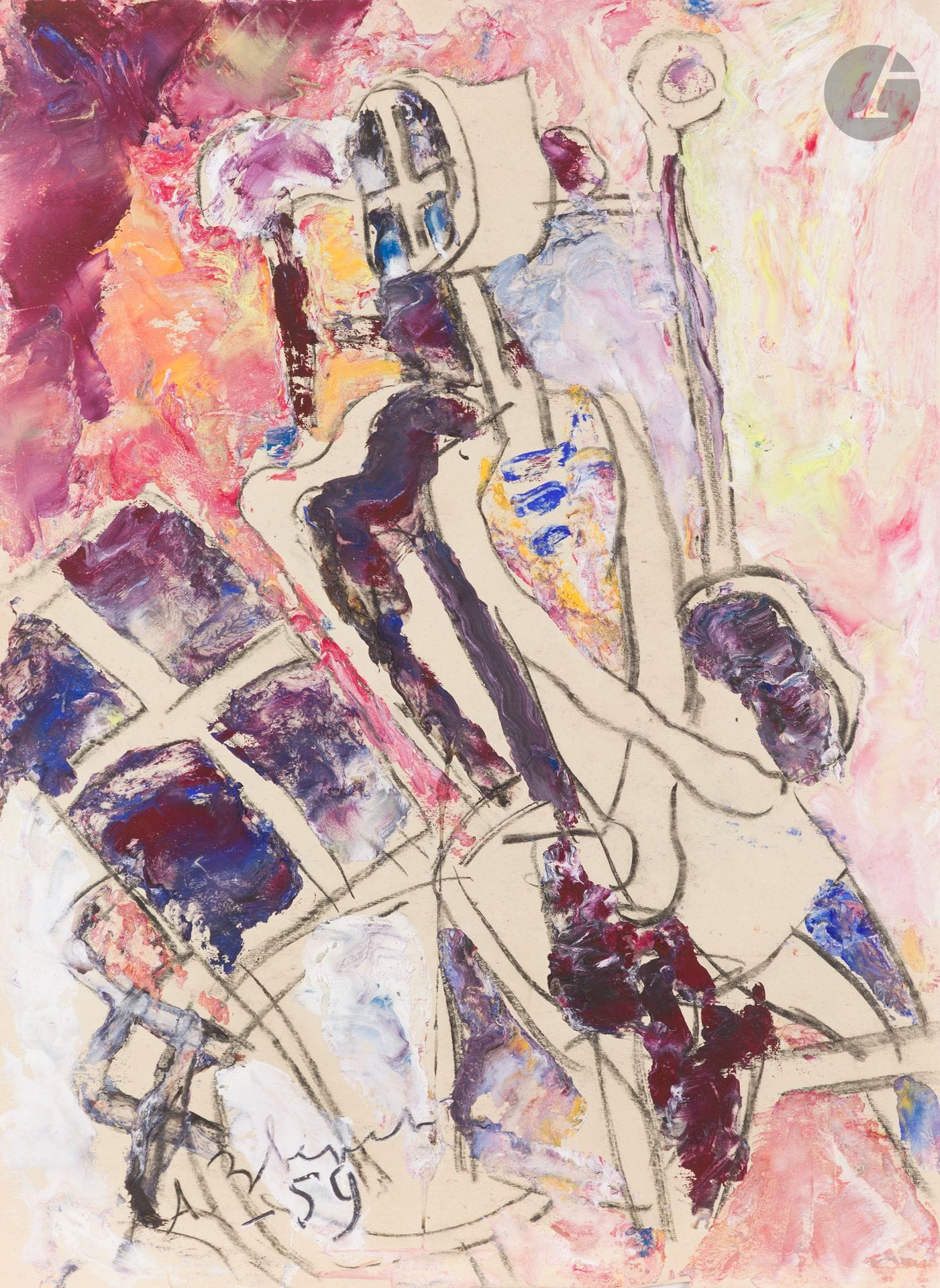 Anatoly Timofeevitch ZVEREV (1931-1986)
Woman at window. 1959
Gouache.
Signed and dated lower left
53 x 42 cm