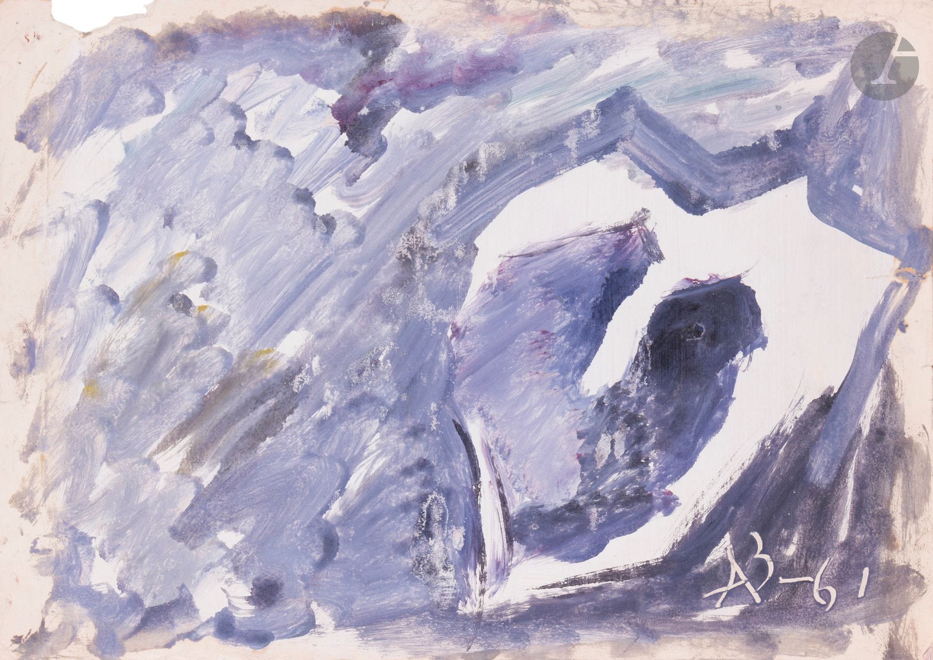 Anatoly Timofeevitch ZVEREV (1931-1986)
Голова (Tête). 1961
Gouache.
Monogrammée et datée en bas à droite. Titrée et numérotée 15 au dos.
44,5 x 62,3 cm