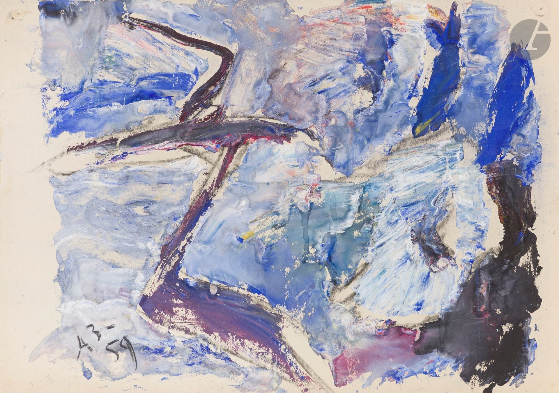 Anatoly Timofeevitch ZVEREV (1931-1986)
Mountain landscape. 1959
Gouache.
Monogrammed and dated lower left.
42 x 59 cm