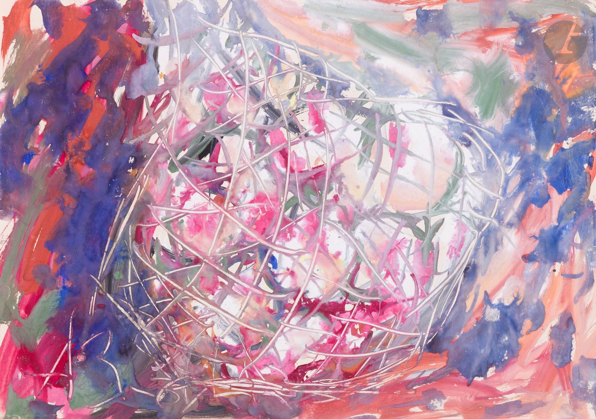 Anatoly Timofeevich ZVEREV (1931-1986)
[С]авоська (provision net). 1961
Gouache.
Monogrammed and dated lower left. Titled and numbered 150 on the back.
41.9 x 59.6 cm