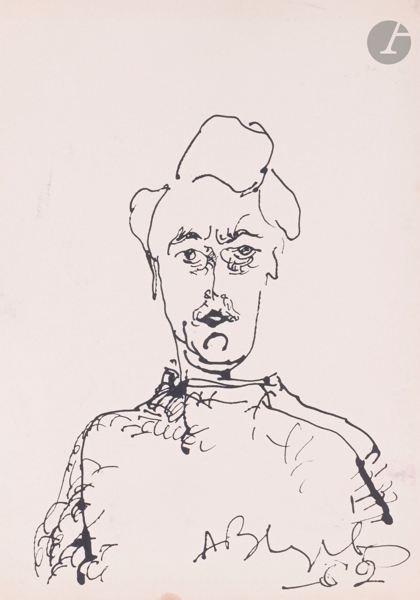 Anatoly Timofeevitch ZVEREV (1931-1986)
Homme en buste. 1962
Encre
Signée et datée en bas sur la droite.
59,6 x 41,7