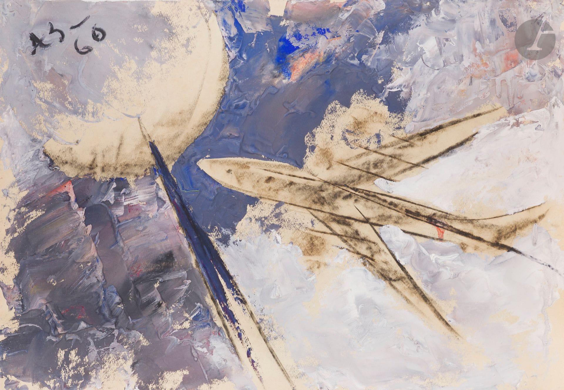 Anatoly Timofeevitch ZVEREV (1931-1986)
Avion. 1960
Gouache.
Monogrammée et datée en haut à gauche.
41,5 x 60,2 cm