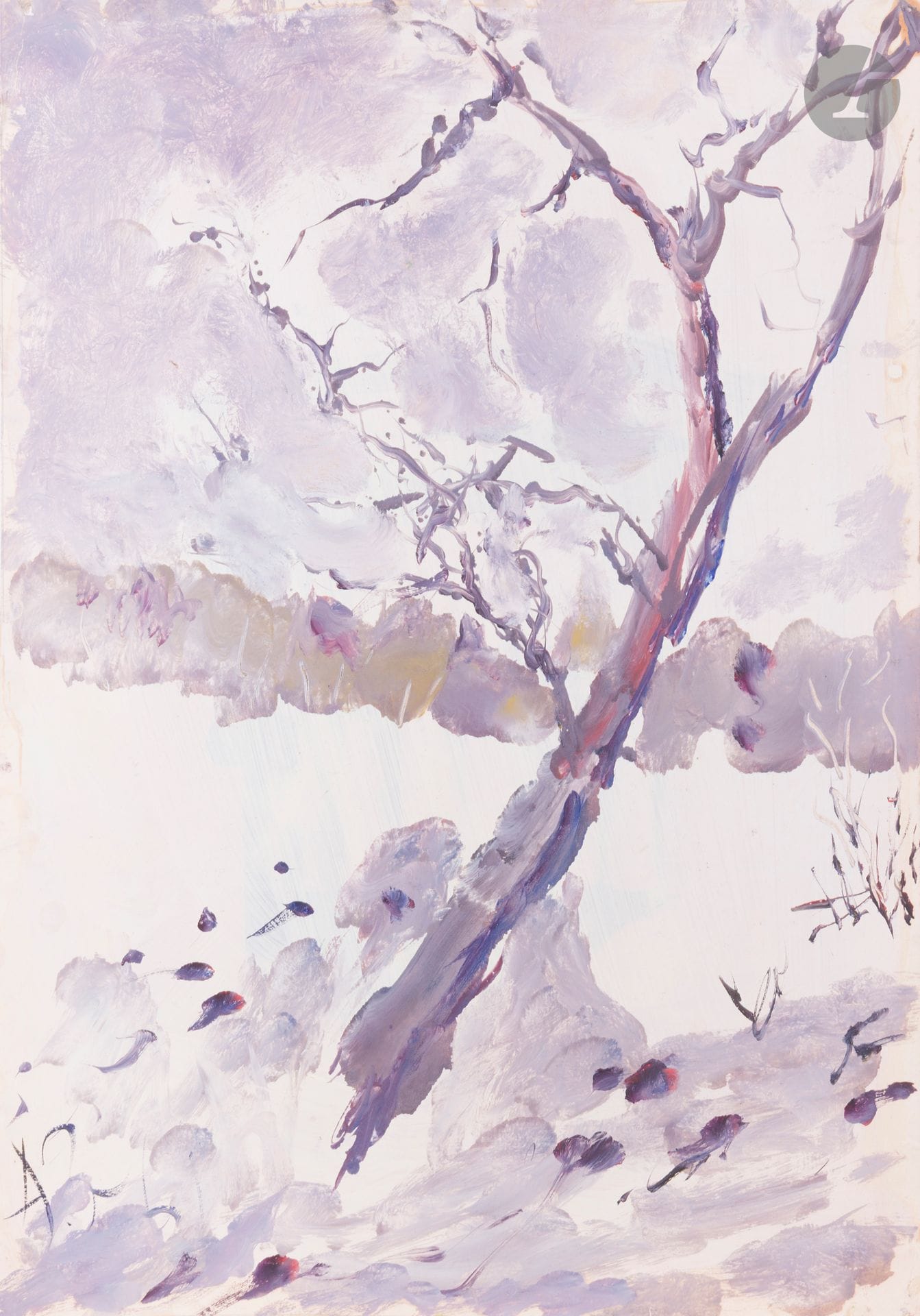 Anatoly Timofeevitch ZVEREV (1931-1986)
Дерево (Tree). 1961
Gouache.
Monogrammed and dated lower left. Titled and numbered 115 on the back.
59.8 x 42 cm