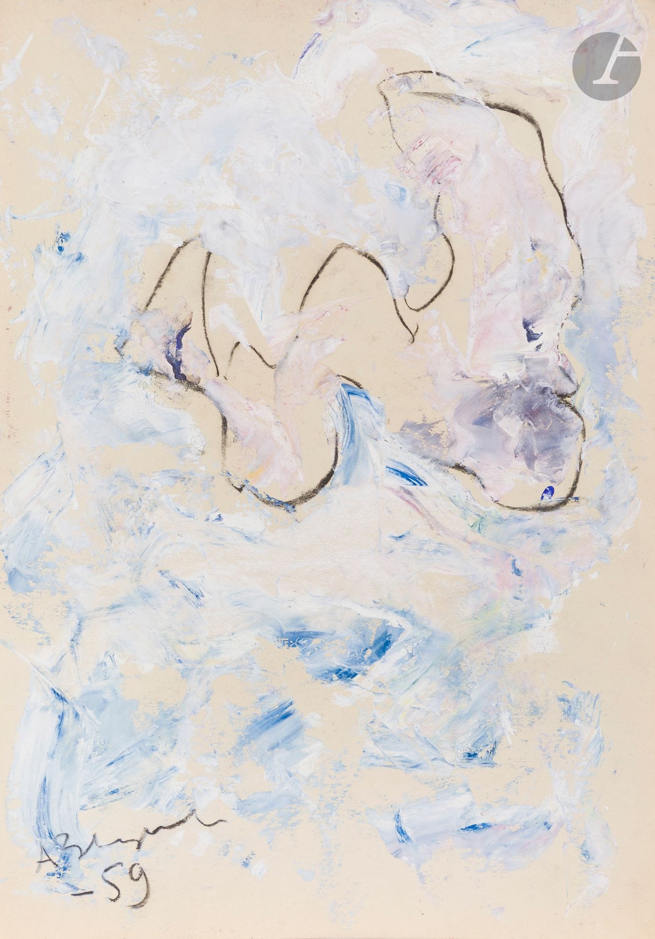 Anatoly Timofeevitch ZVEREV (1931-1986)
Nuages. 1959
Gouache.
Signée et datée en bas à gauche
57,5 x 40,5 cm