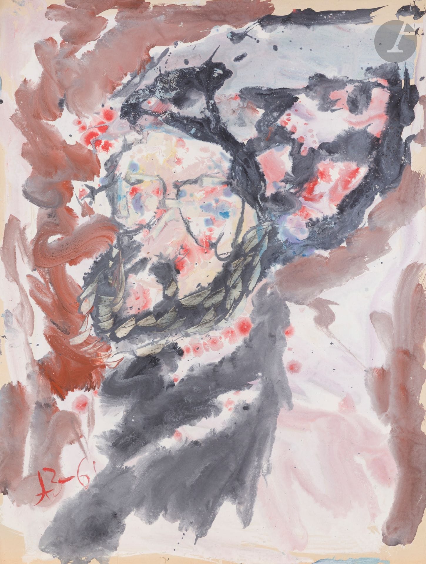 Anatoly Timofeevitch ZVEREV (1931-1986)
Man with glasses. 1961
Gouache.
Monogrammed and dated lower left.
72.1 x 53.7 cm