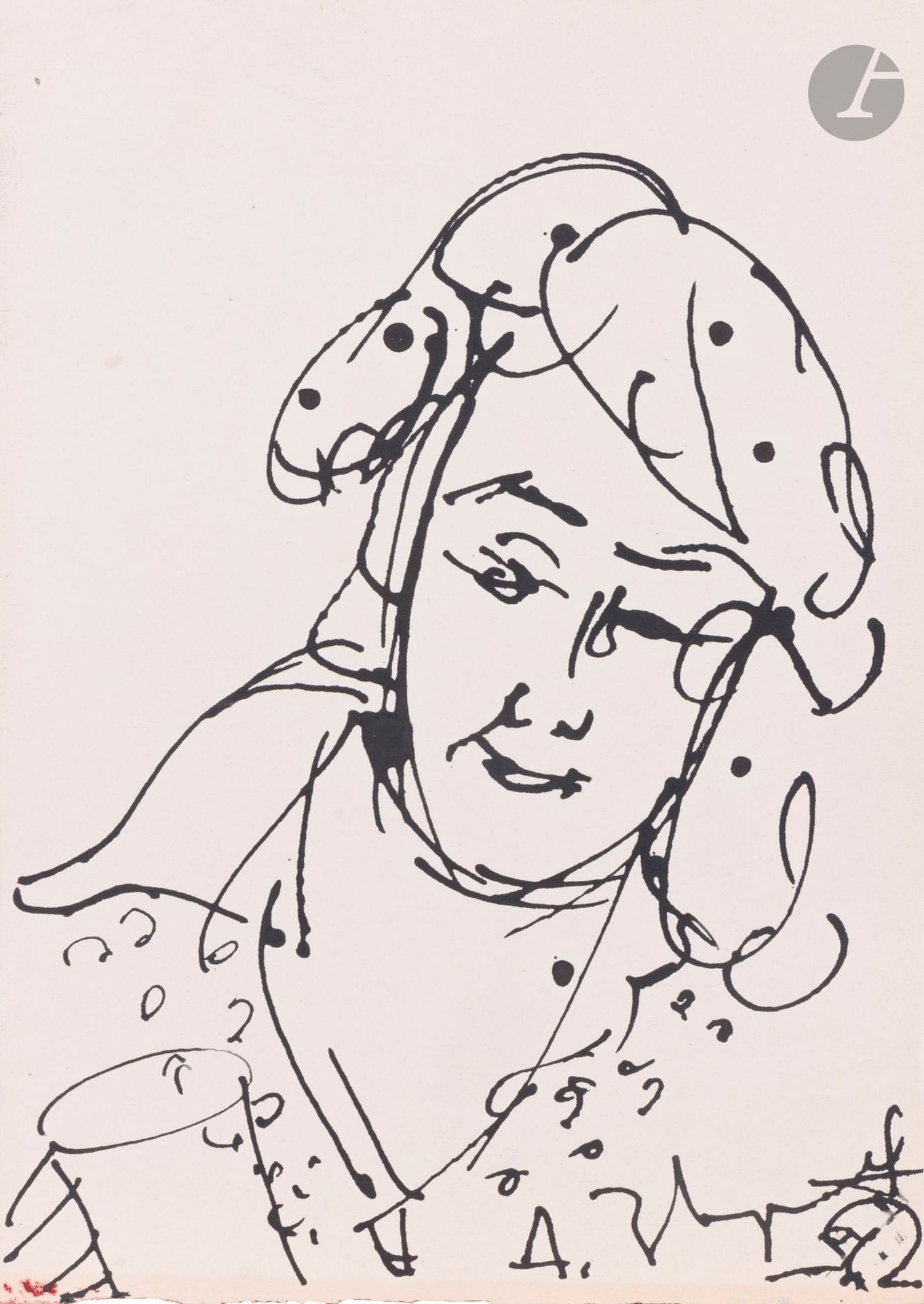 Anatoly Timofeevitch ZVEREV (1931-1986)
Femme à la tasse. 1962
Encre
Signée et datée en bas à droite.
41,5 x 29,9 cm