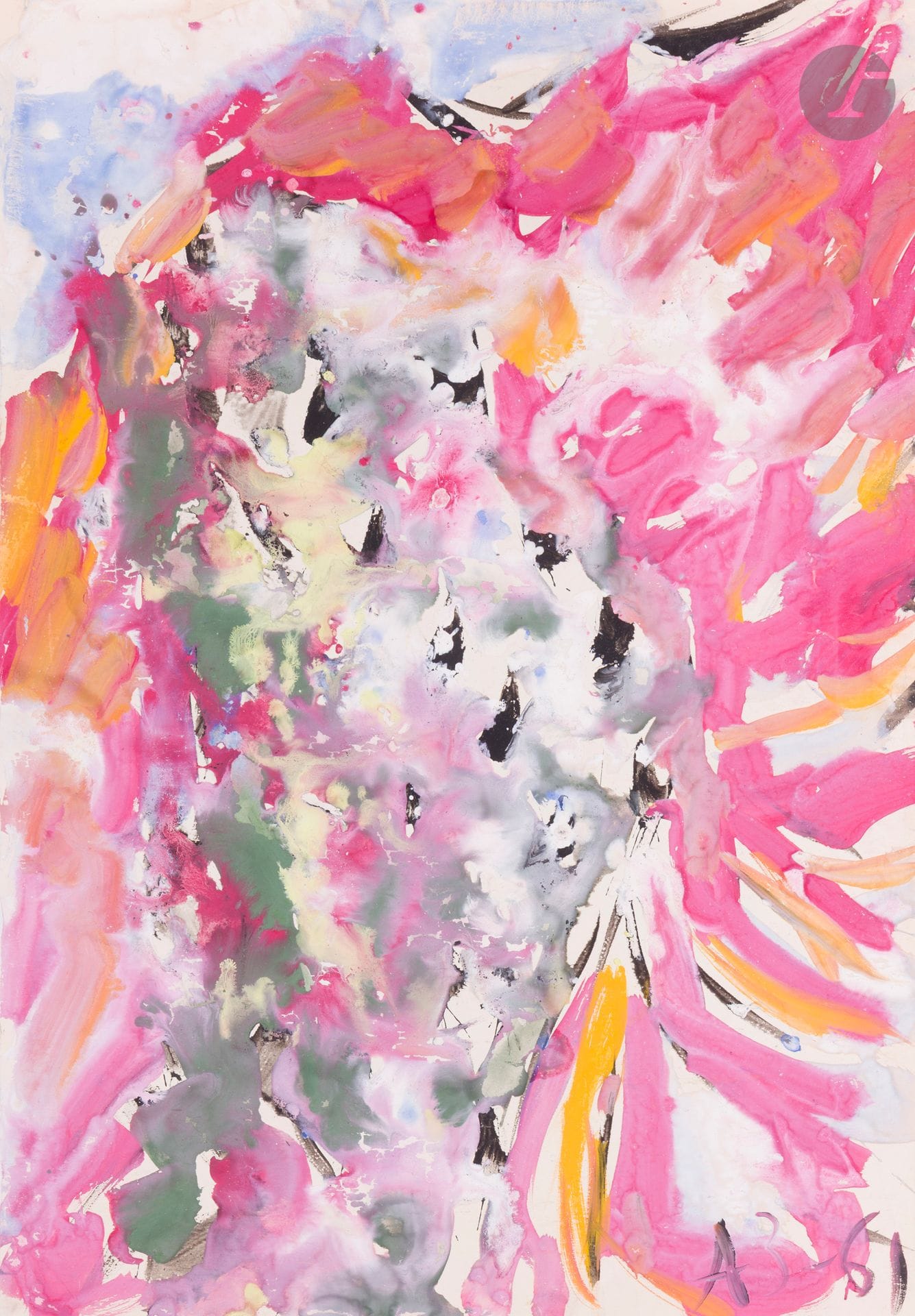 Anatoly Timofeevitch ZVEREV (1931-1986)
Цветок (Fleur). 1961
Gouache.
Monogrammée et datée en bas à droite. Titrée et numérotée 150 au dos.
59,7 x 42,3 cm
