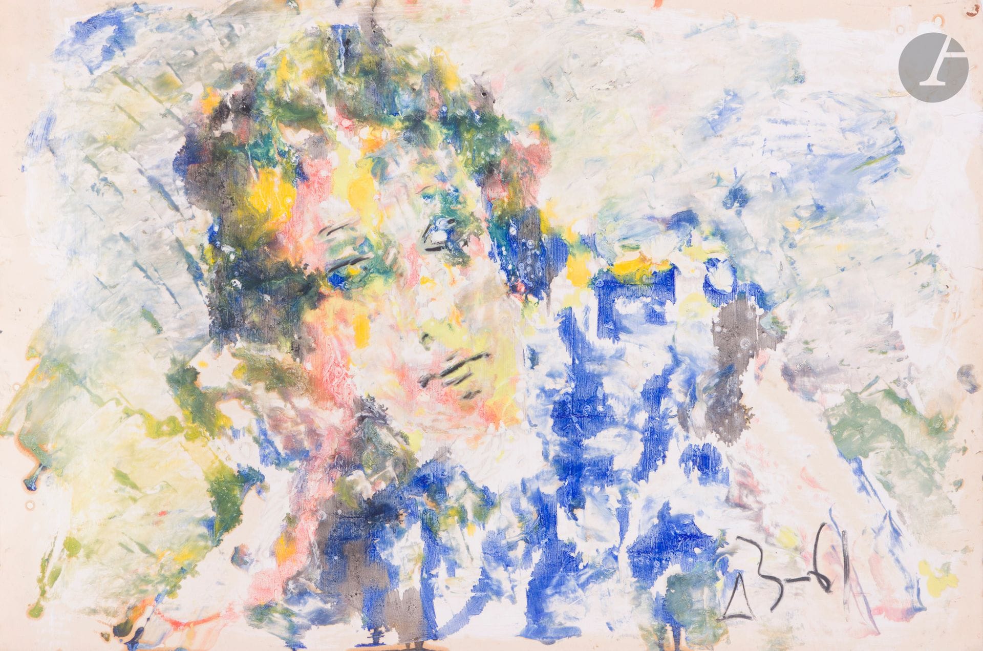 Anatoly Timofeevich ZVEREV (1931-1986)
Портрет художника (Portrait of an artist)
Gouache.
Monogrammed and dated lower right. Titled and numbered 150 on the back.
50 x 75 cm