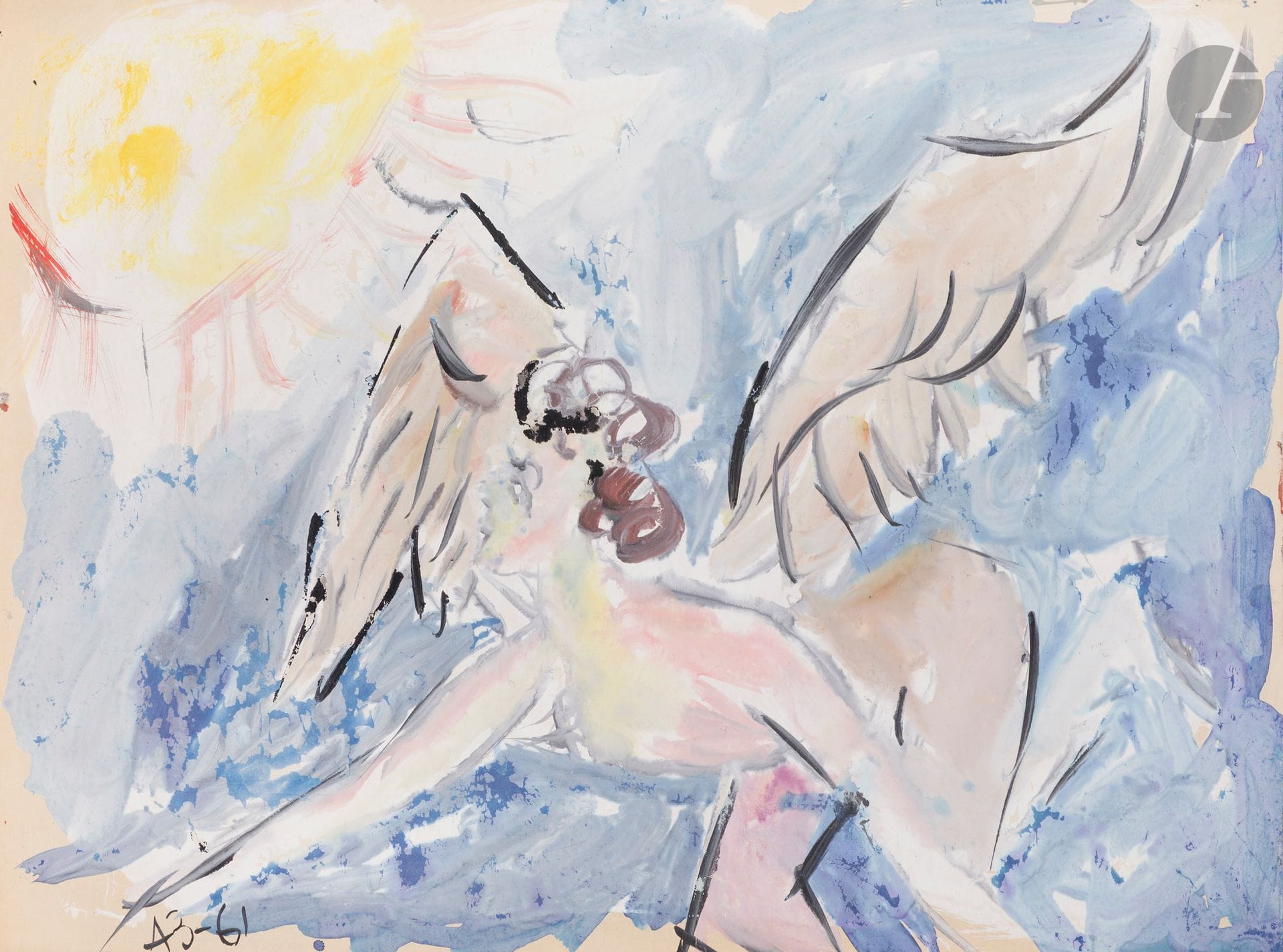 Anatoly Timofeevitch ZVEREV (1931-1986)
Icarus. 1961
Gouache.
Monogrammed and dated lower left.
72 x 54 cm