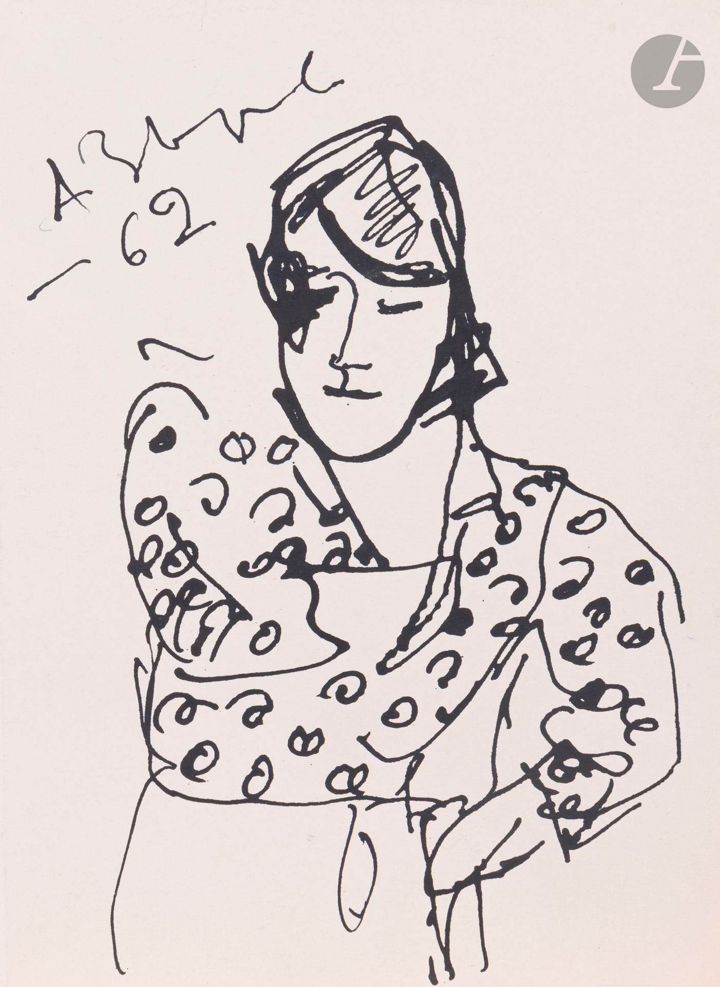 Anatoly Timofeevitch ZVEREV (1931-1986)
Woman in front. 1962
Ink
Signed and dated upper left.
41.8 x 29.9 cm