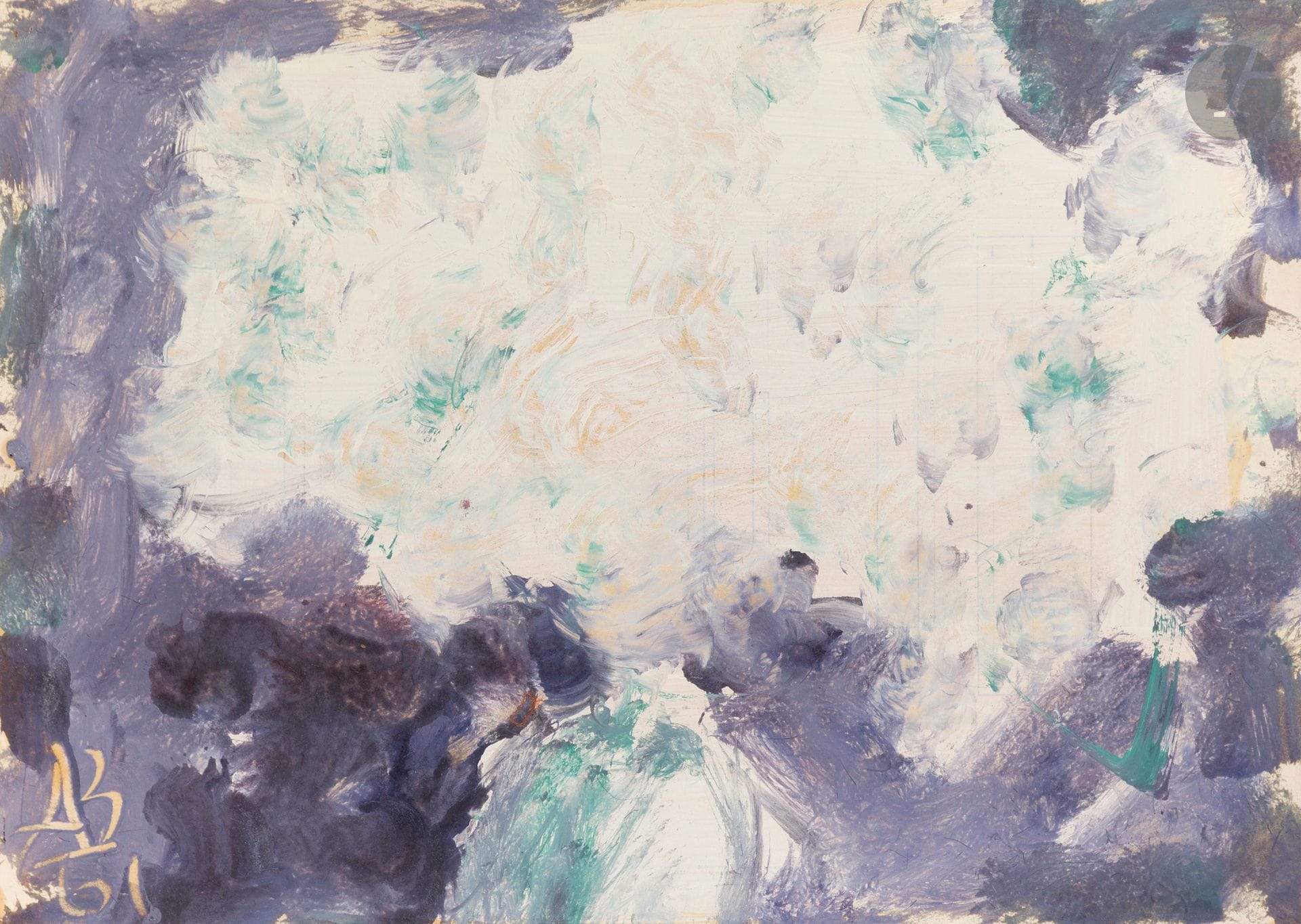 Anatoly Timofeevitch ZVEREV (1931-1986)
Bouquet de roses blanches. 1961
Gouache.
Monogrammée et datée en bas à gauche.
29,8 x 41,7 cm