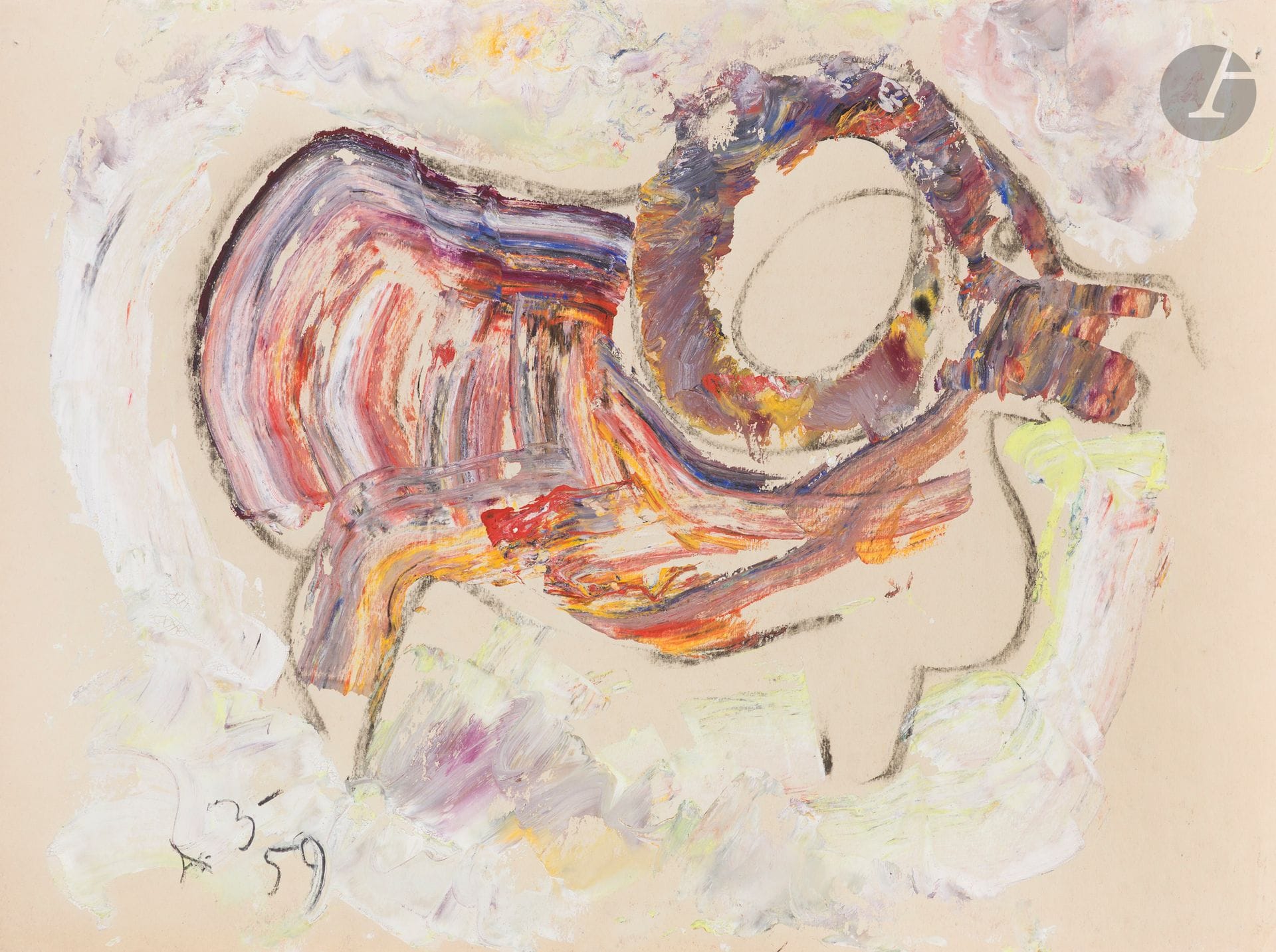 Anatoly Timofeevitch ZVEREV (1931-1986)
Chiot. 1959
Gouache.
Monogrammée et datée en bas à gauche
41,5 x 57,5 cm