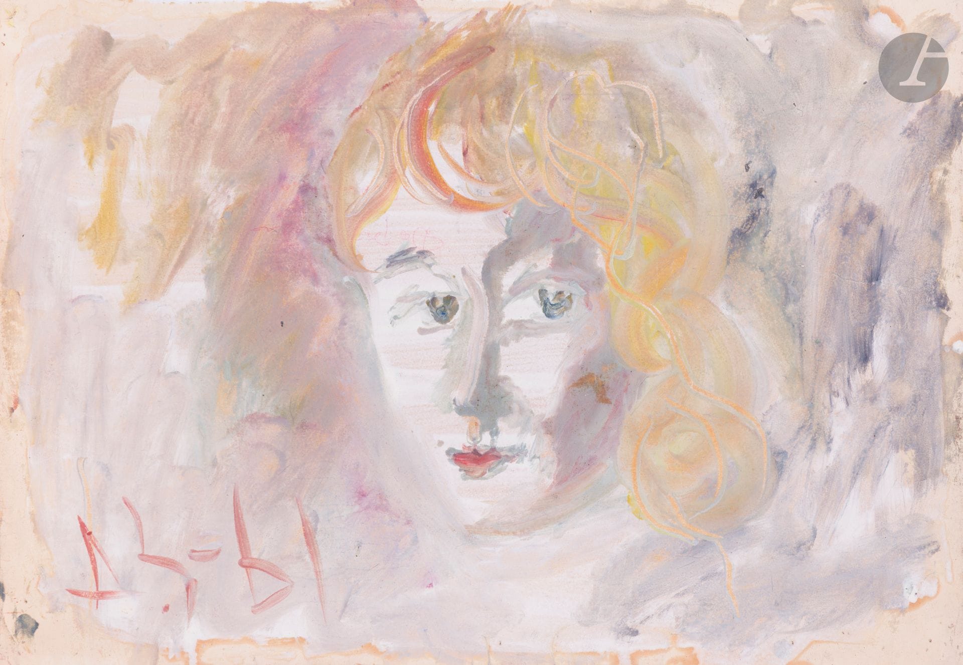 Anatoly Timofeevitch ZVEREV (1931-1986)
Портрет художника  (Portrait d'un artiste)
Gouache.
Monogrammée et datée en bas à gauche. Titrée et numérotée 35 au dos.
41,5 x 59,6 cm